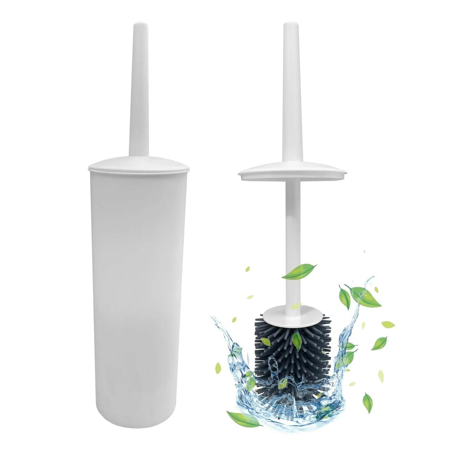 Rackhams White Turbular Toilet Brush & Holder With Silicone Head