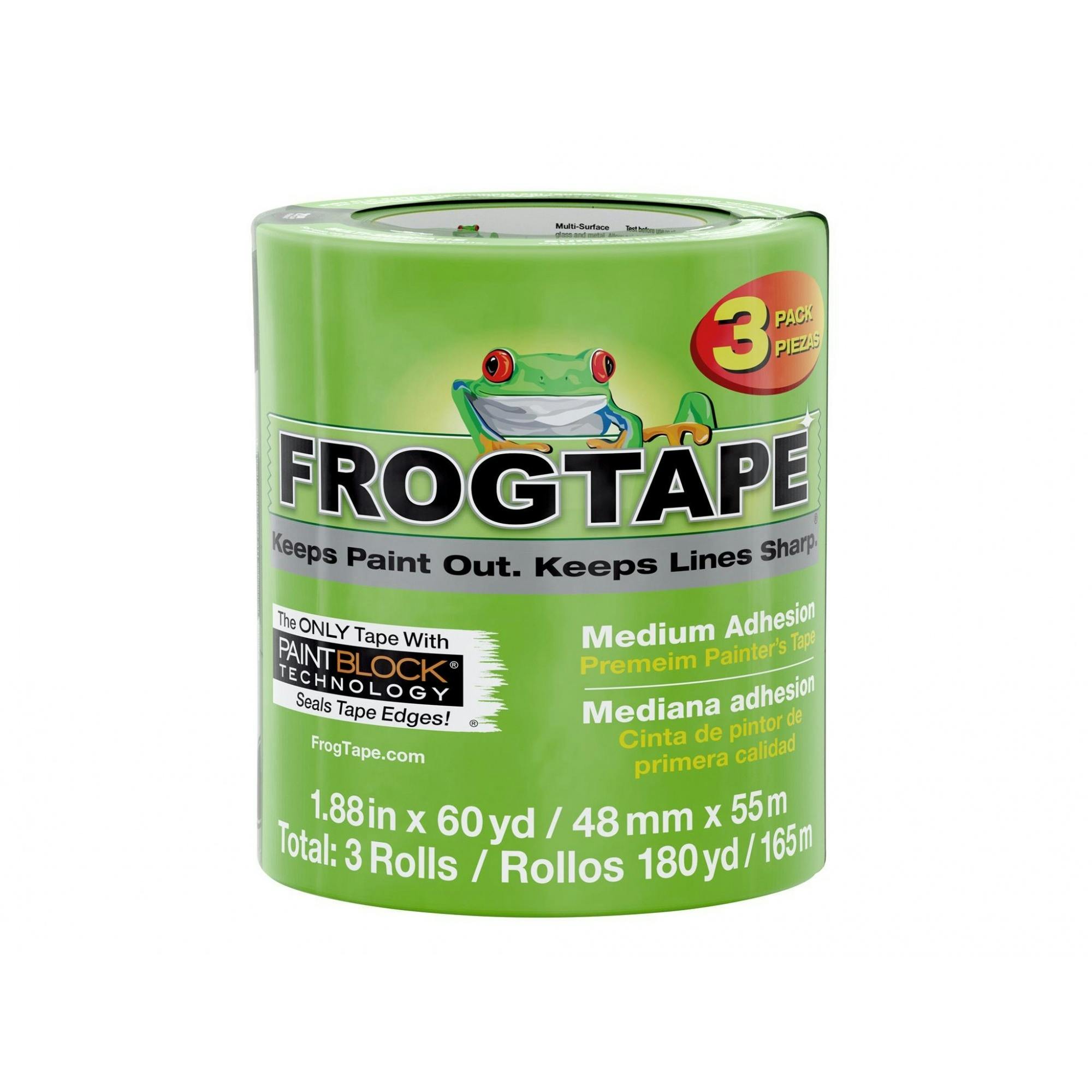 Rackhams Frogtape Multi-Surface Masking Tape - Multi Colour - 48Mm X 55M, Pack Of 3 - Multi Colour