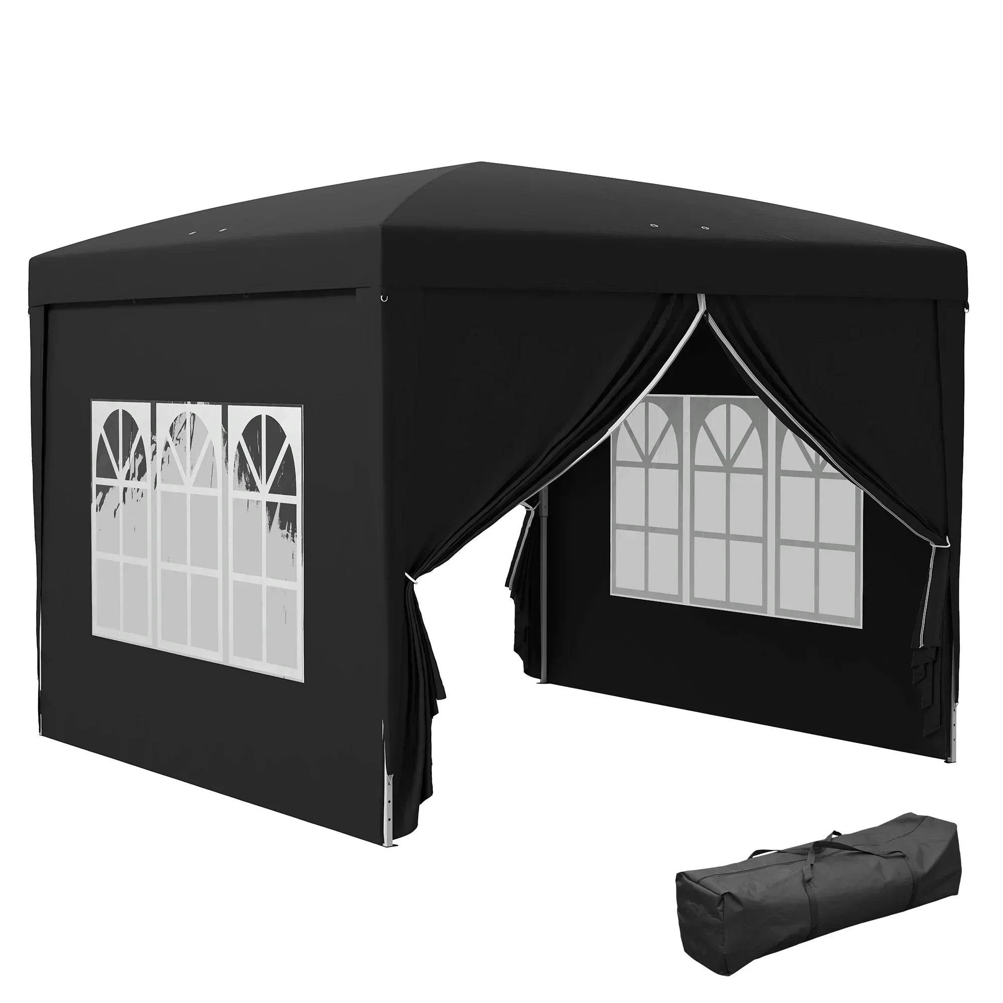 B&Q - 3X3(M) Garden Pop Up Gazebo Canopy Marquee W/ Carry BagBlack - Image 8