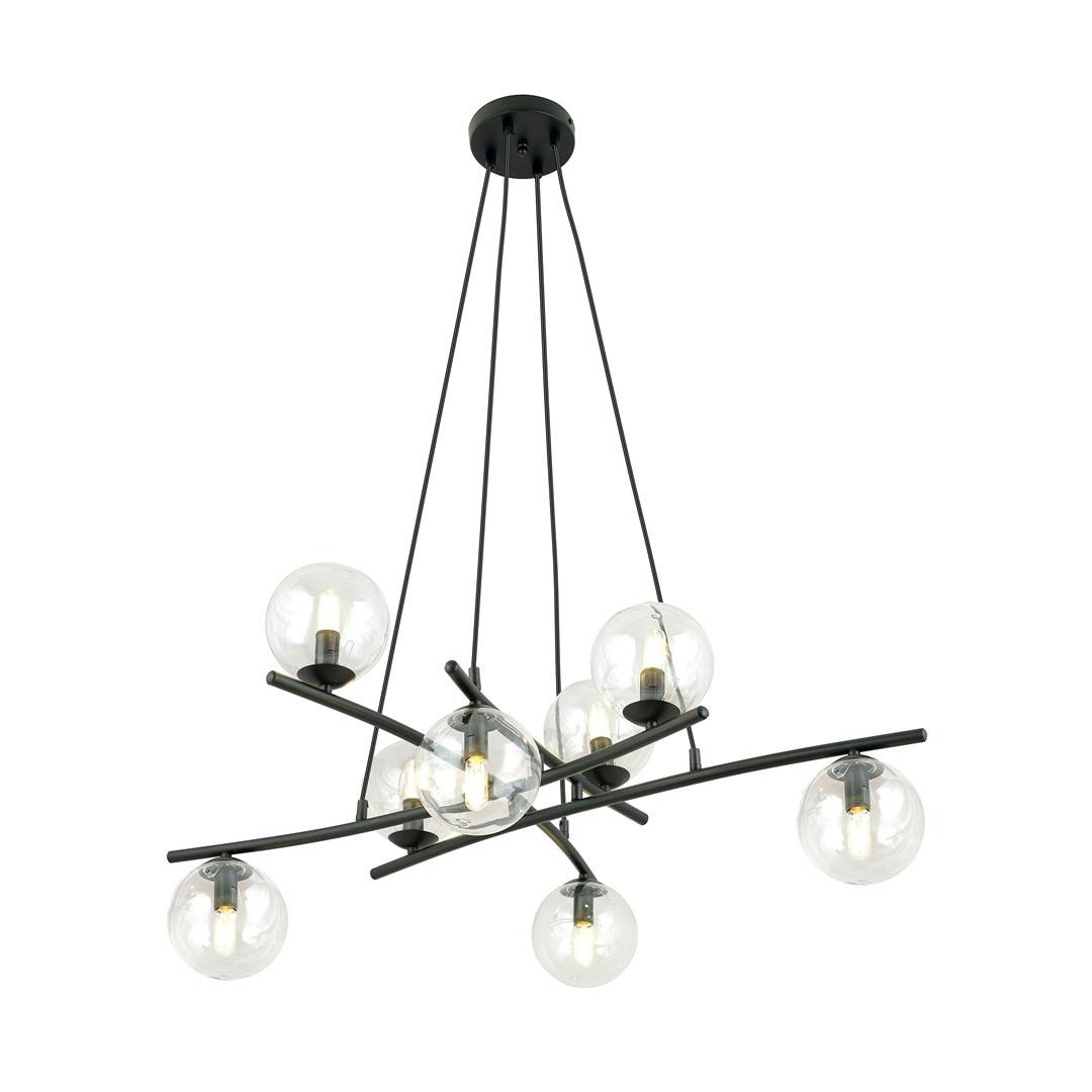 Emibig Black Essa Pendant Lamp 8 X E14 With Transparent Shade