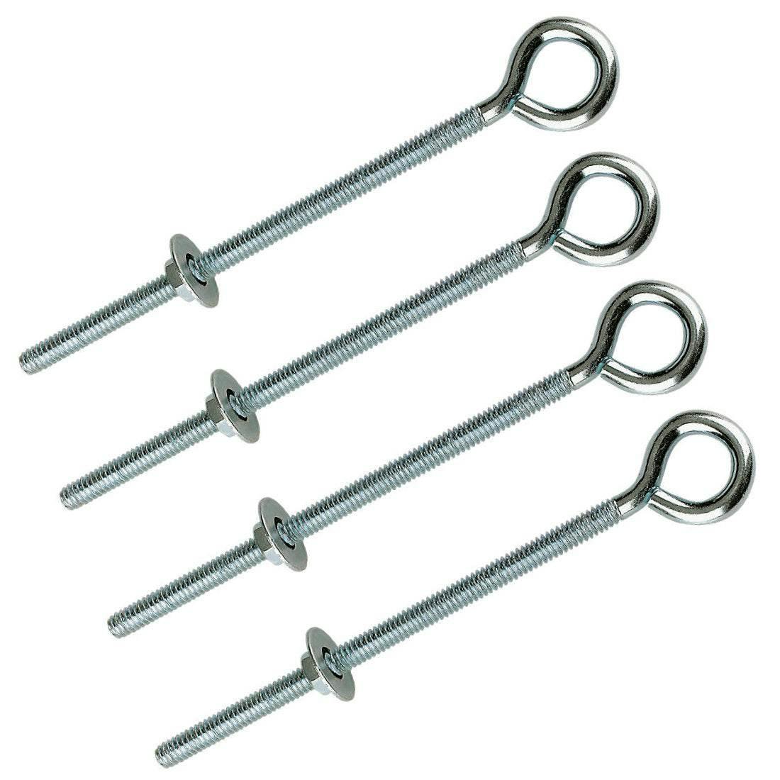 Rackhams Straining Eye Bolt 150Mm Zinc Plated - Pack Of 4