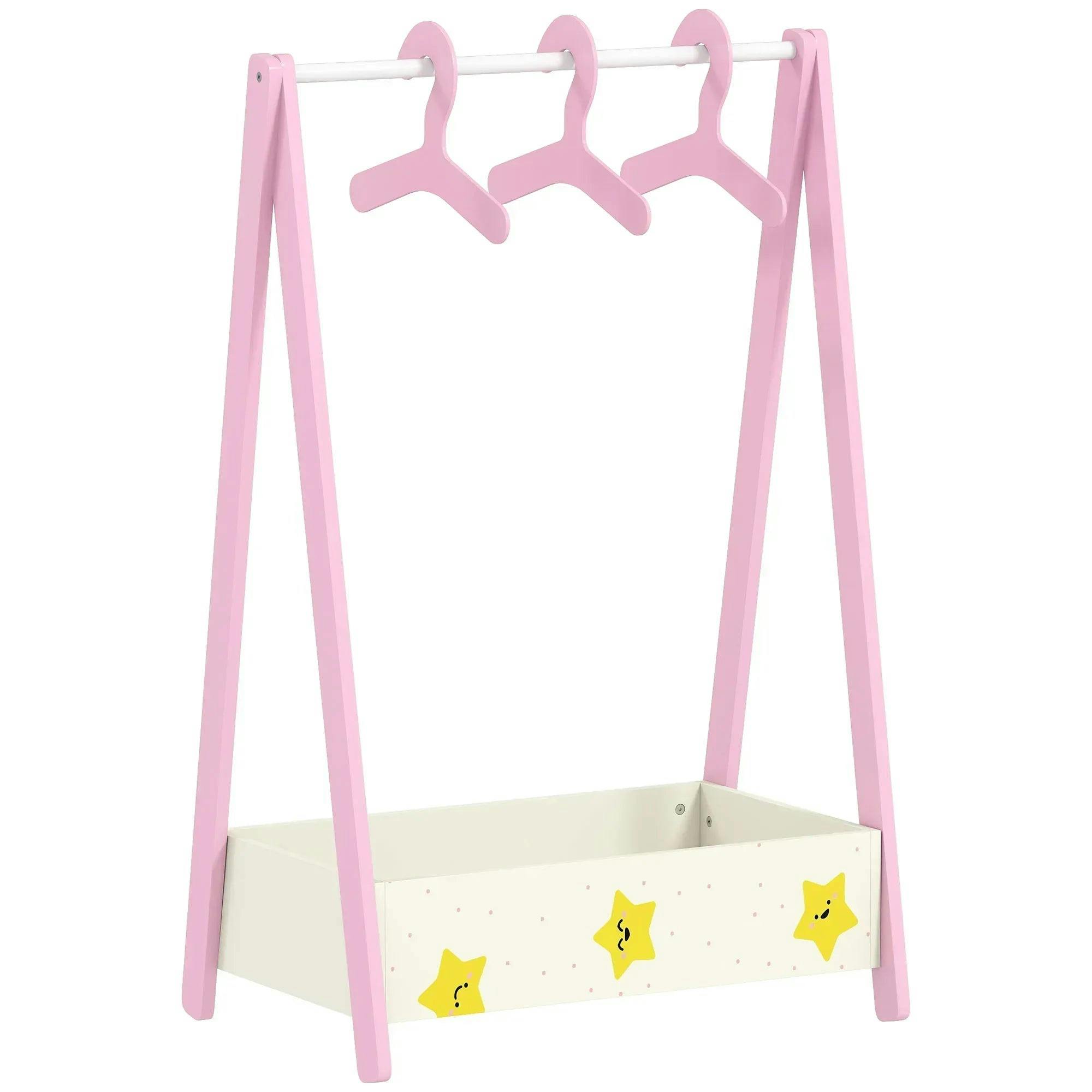 Rackhams Pink Baby Clothing Rack With Hangers, Shelf, Kids Clothes Rail - Image 5