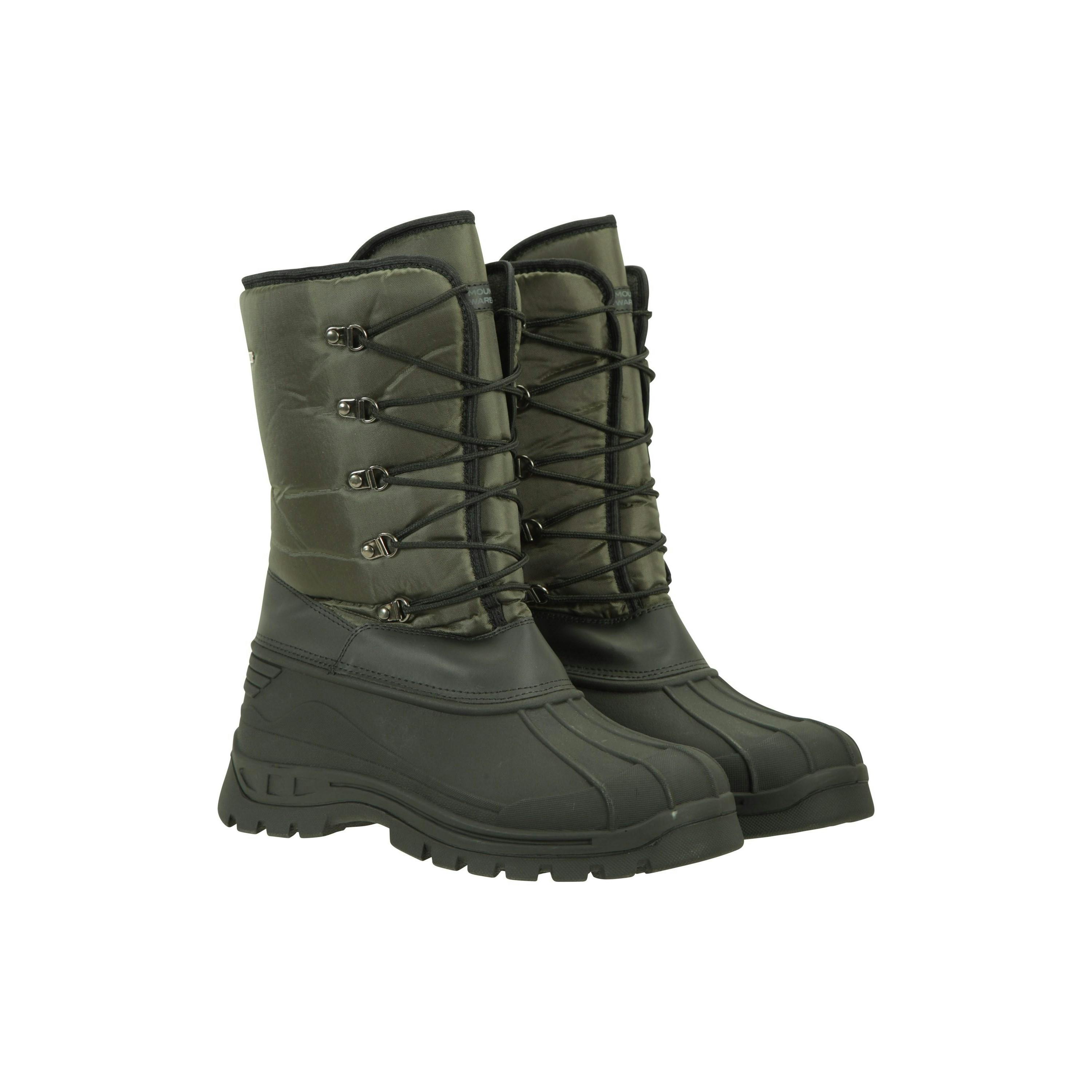 Mountain Warehouse Men's Green Plough Snow Boots - Khaki - 8 Uk - Khaki - 50% Synthetic/50% Textile