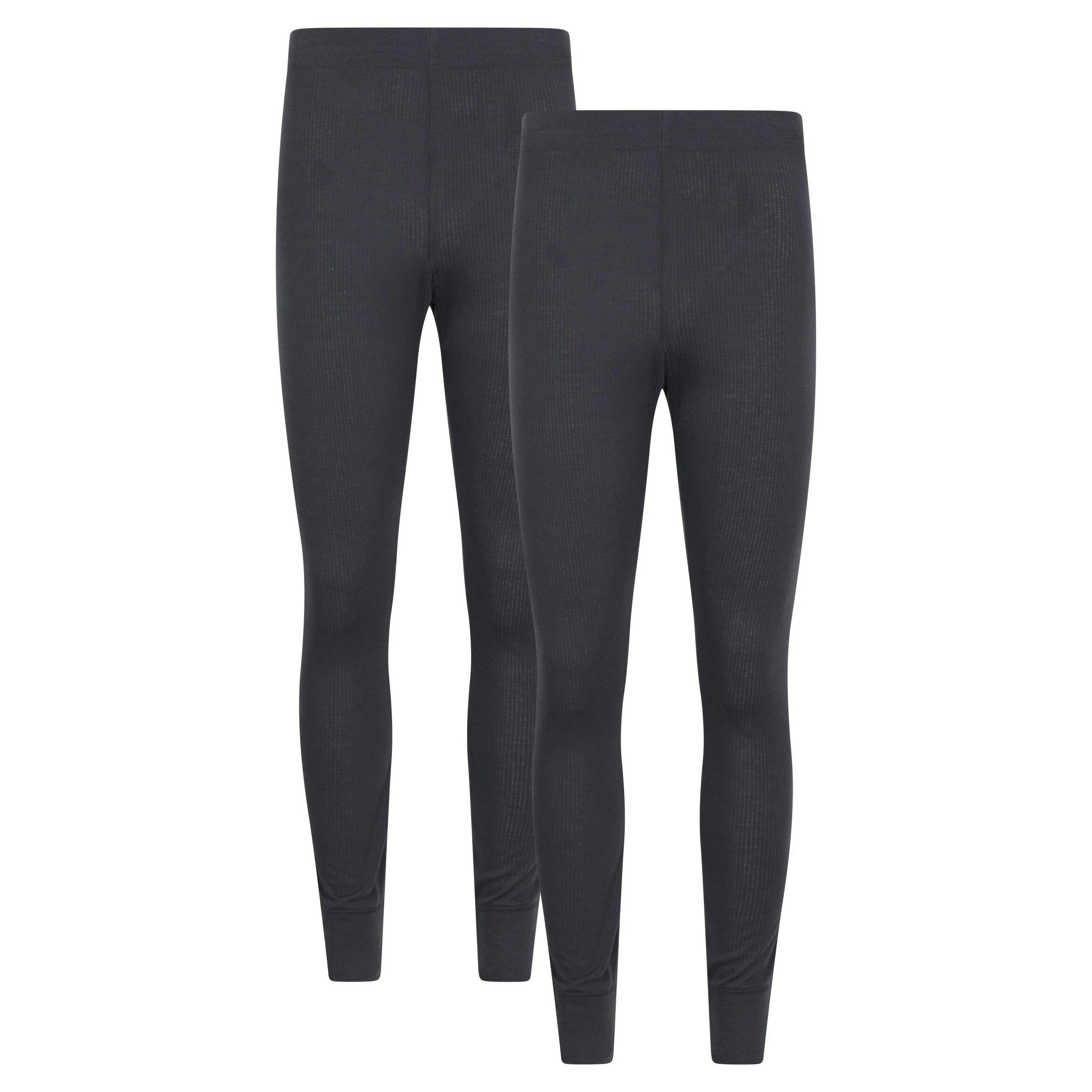 Mountain Warehouse Men's Talus Base Layer Bottoms (Pack Of 2) - Charcoal - Charcoal - 3XL - 100% Polyester