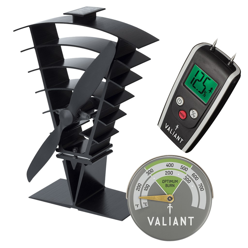 Photos - Fireplace Accessory Valiant Rackhams Vanquish Stove Fan, Magnetic Thermometer and Moisture Meter Set -  Vanquish Stove Fan, Moisture Meter and Gr 
