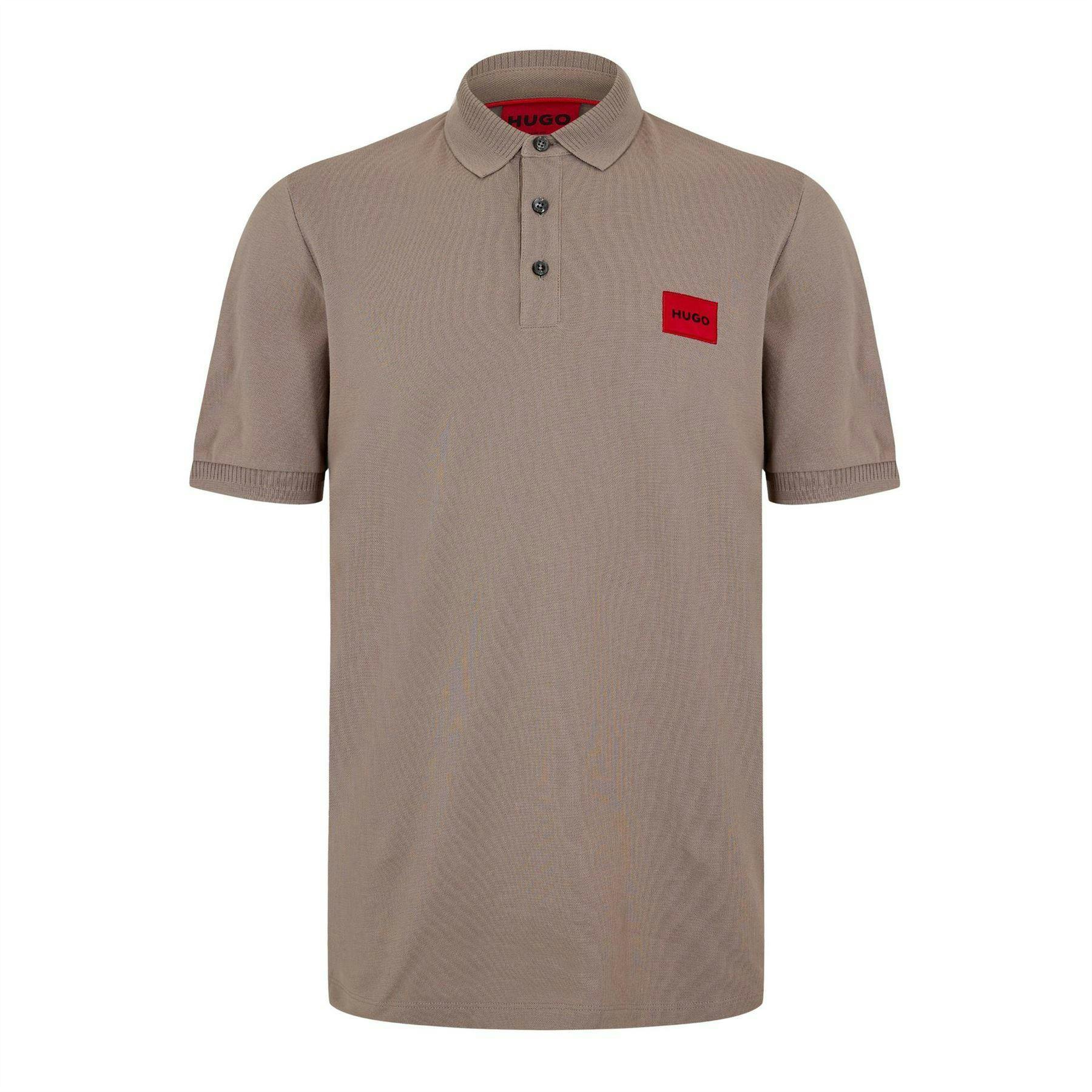 Hugo Men's Dark/Brown Deruso Polo Shirt - L - 100% Cotton