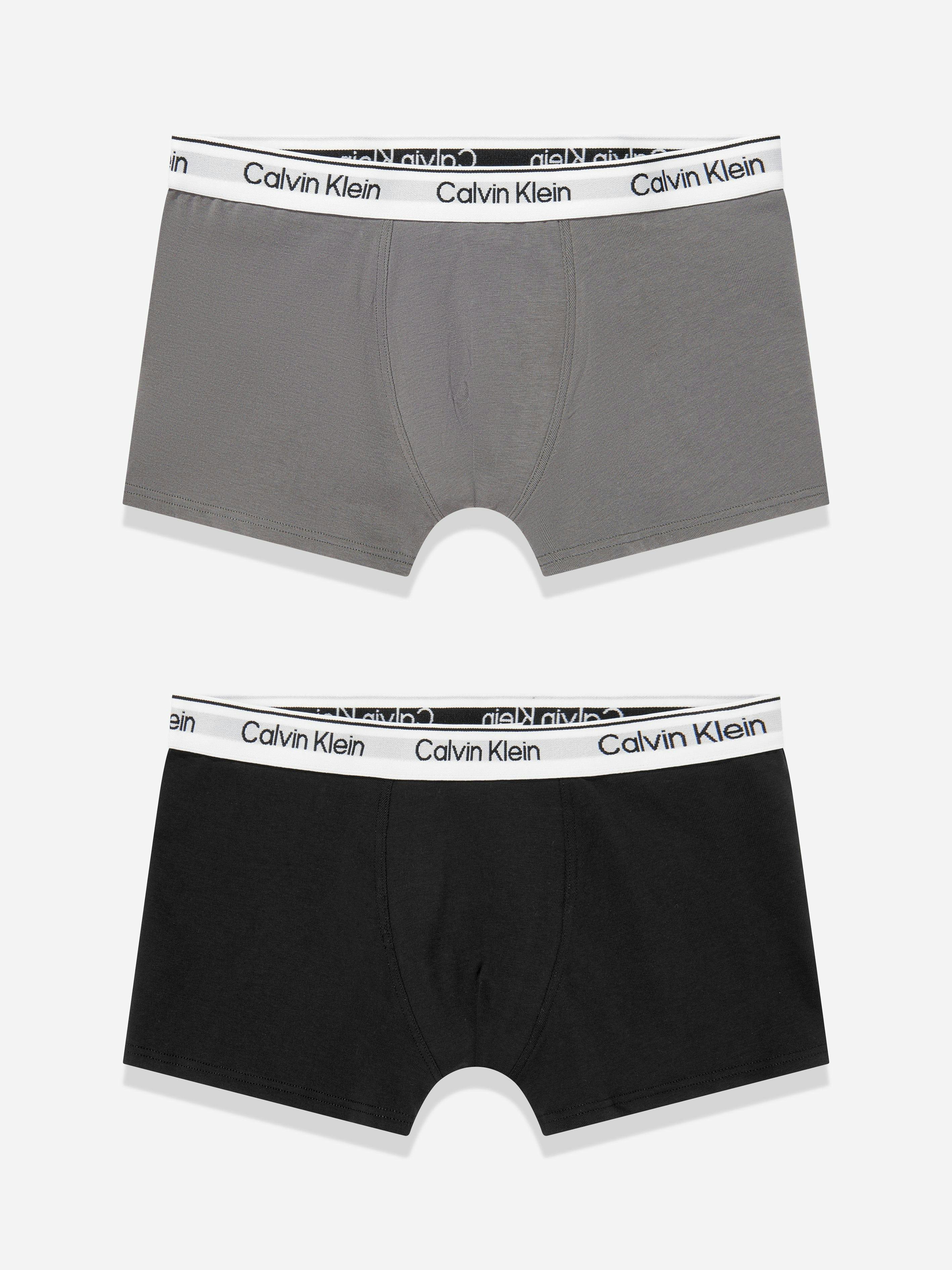 Calvin Klein Boys Grey 2 Pack Boxer Shorts Set In - 12 - 14 Yrs