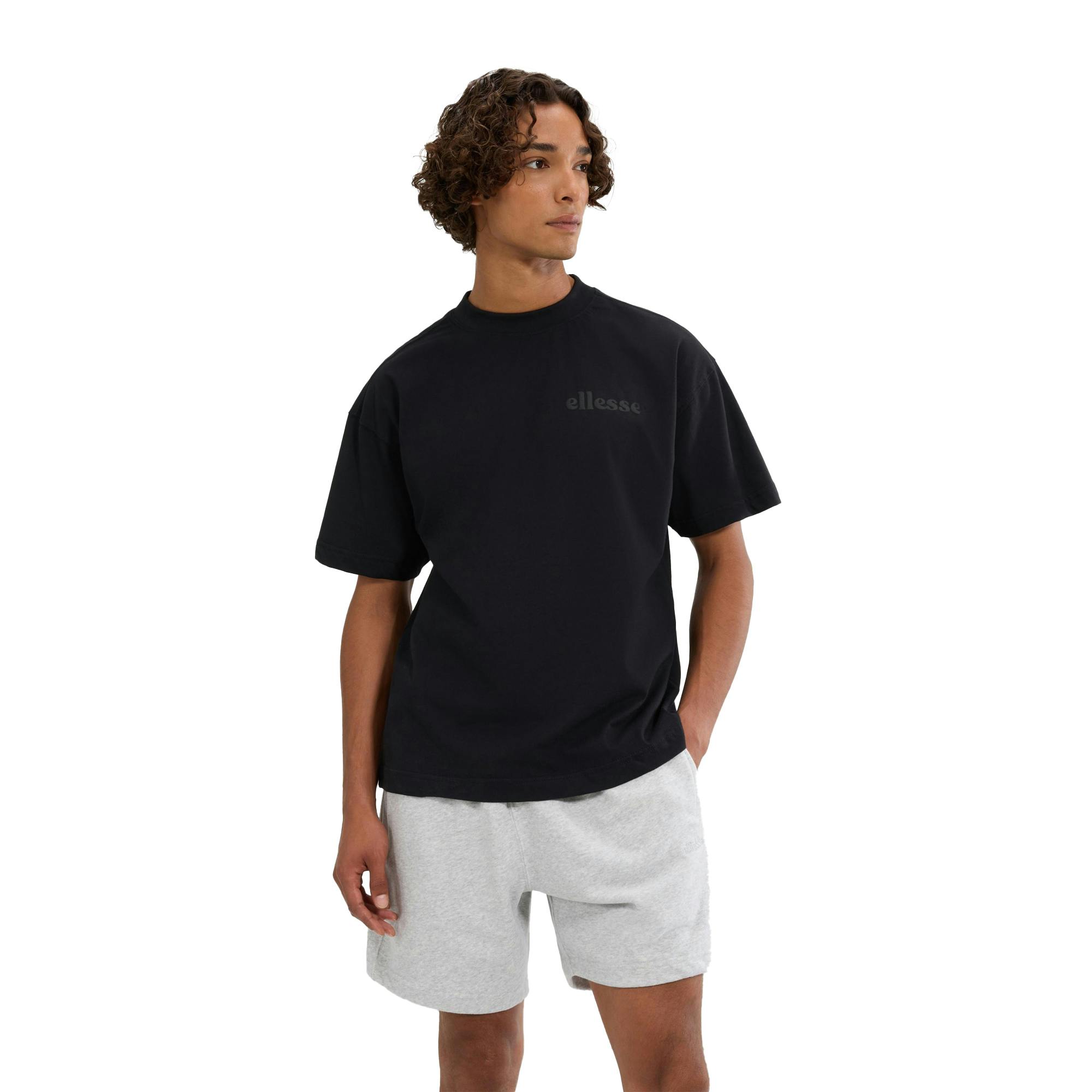 Ellesse Men's Black Entriamo Back Print T-Shirt - L - 100% Cotton
