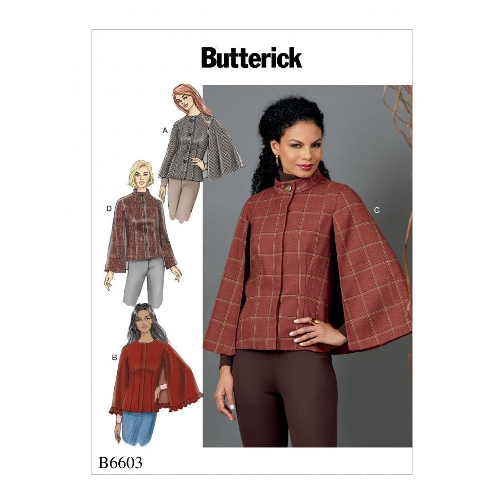 Butterick Women's Sewing Pattern 6603, Capes For A5 (6-8-10-12-14) - Intermediate - A5 (6-8-10-12-14)