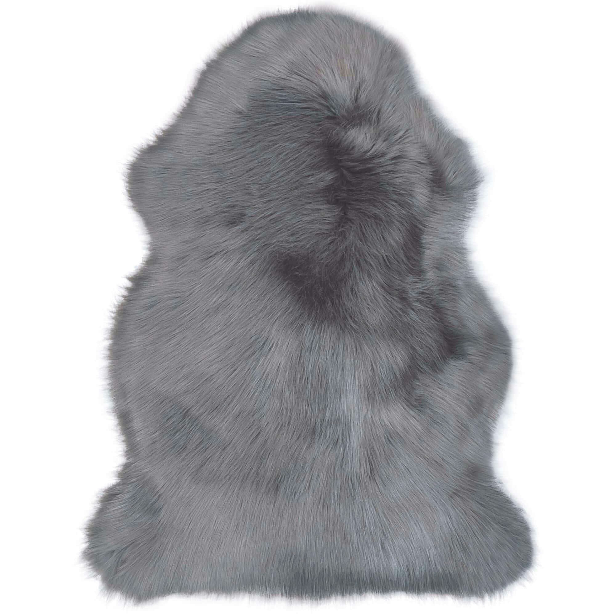 The Rugs Grey Luxury Faux Fur Rug - 60X90 Cm