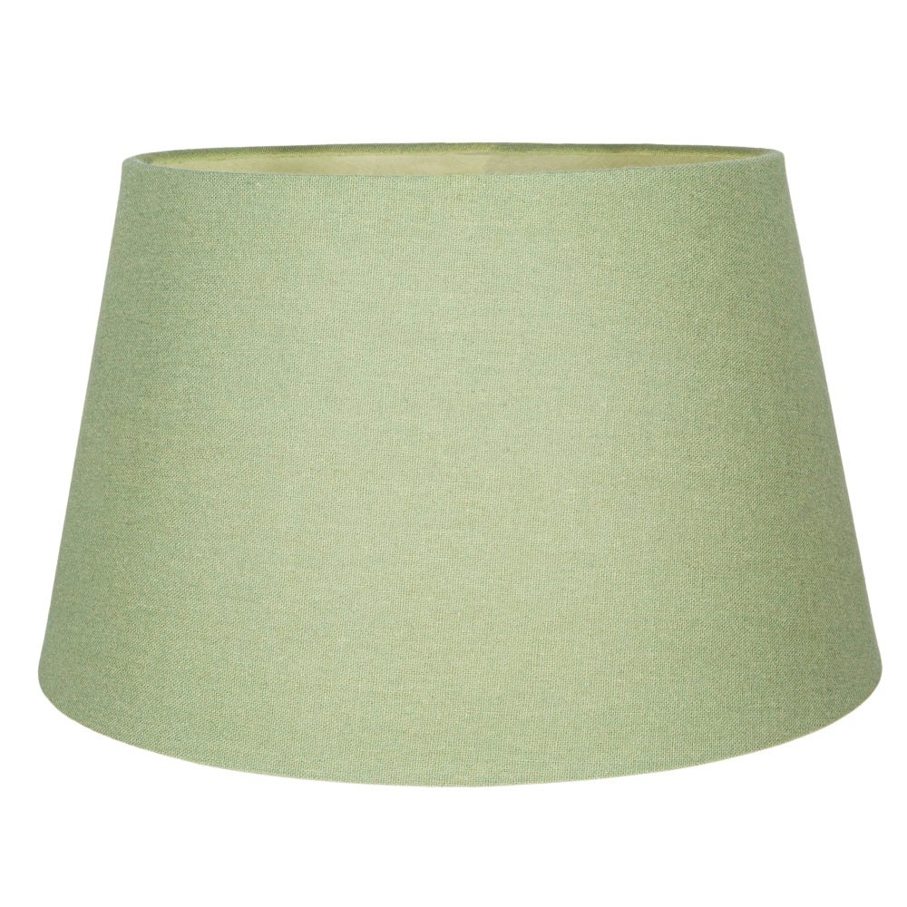 Rackhams Green Traditional 30Cm Olive Linen Fabric Drum Table/Pendant Shade 60W Maximum