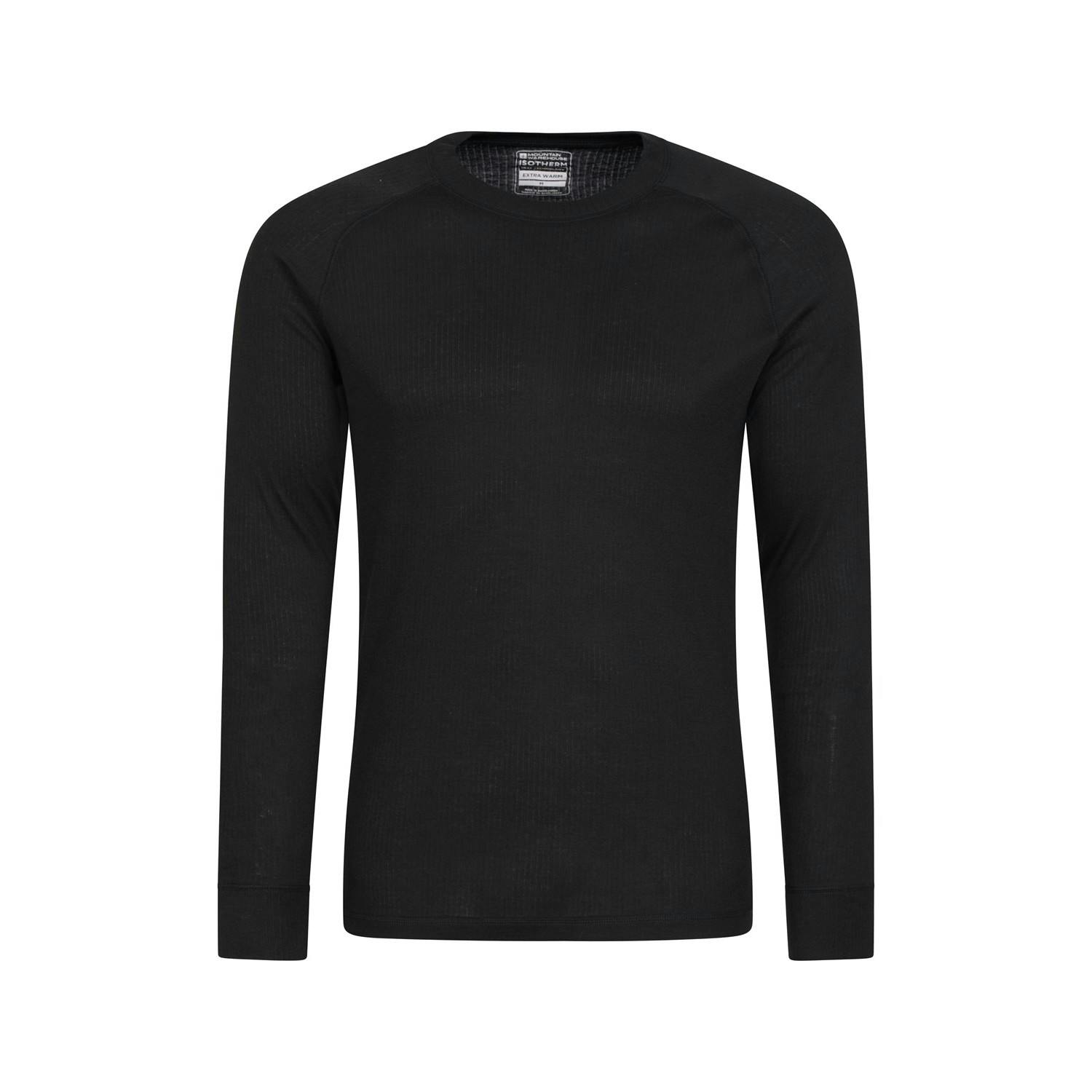 Mountain Warehouse Men's Black Talus Round Neck Long-Sleeved Thermal Top - Xxl - 100% Polyester