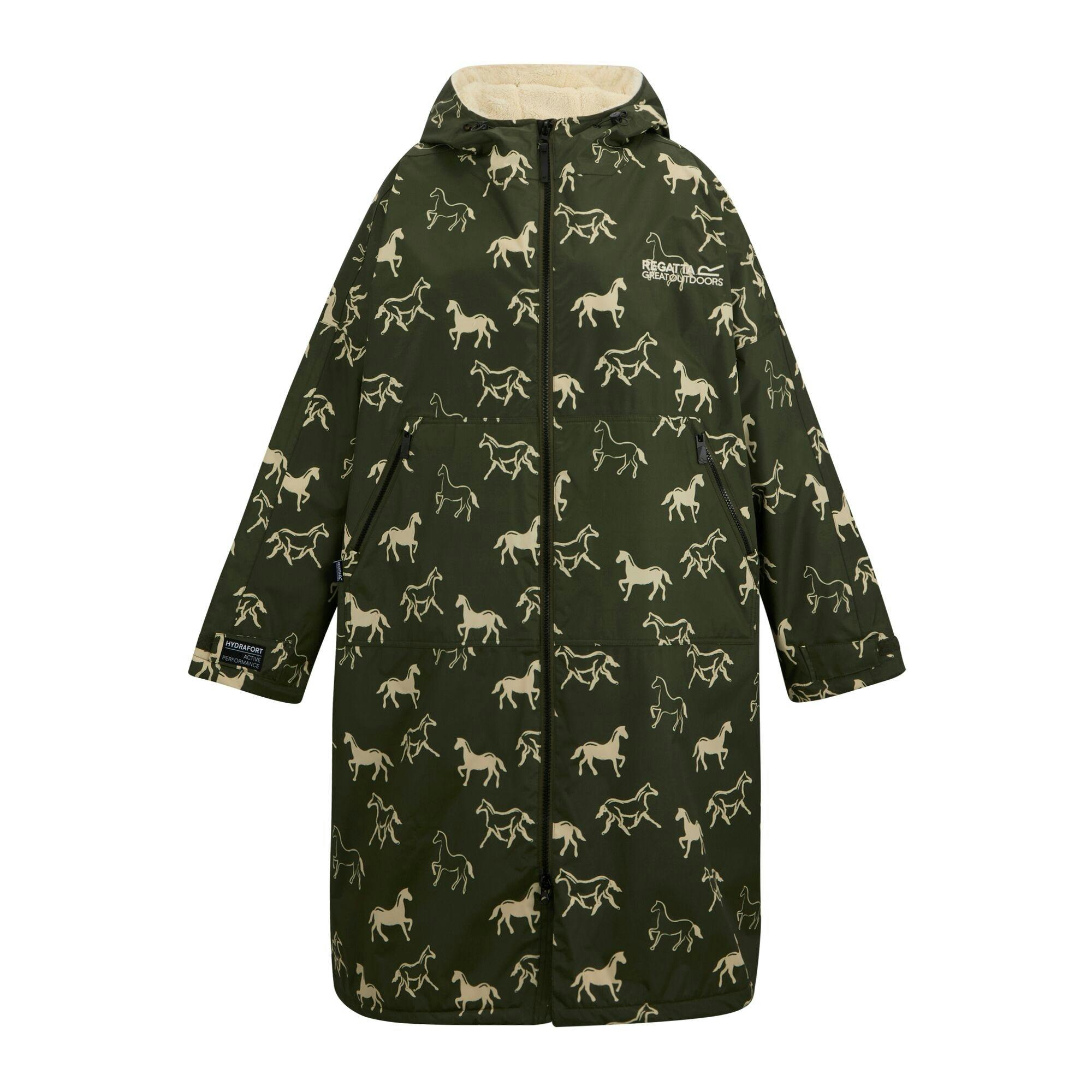 Regatta Unisex Dark Adult Horse Waterproof Changing Robe - Khaki - S-M - Khaki - 100% Mixed