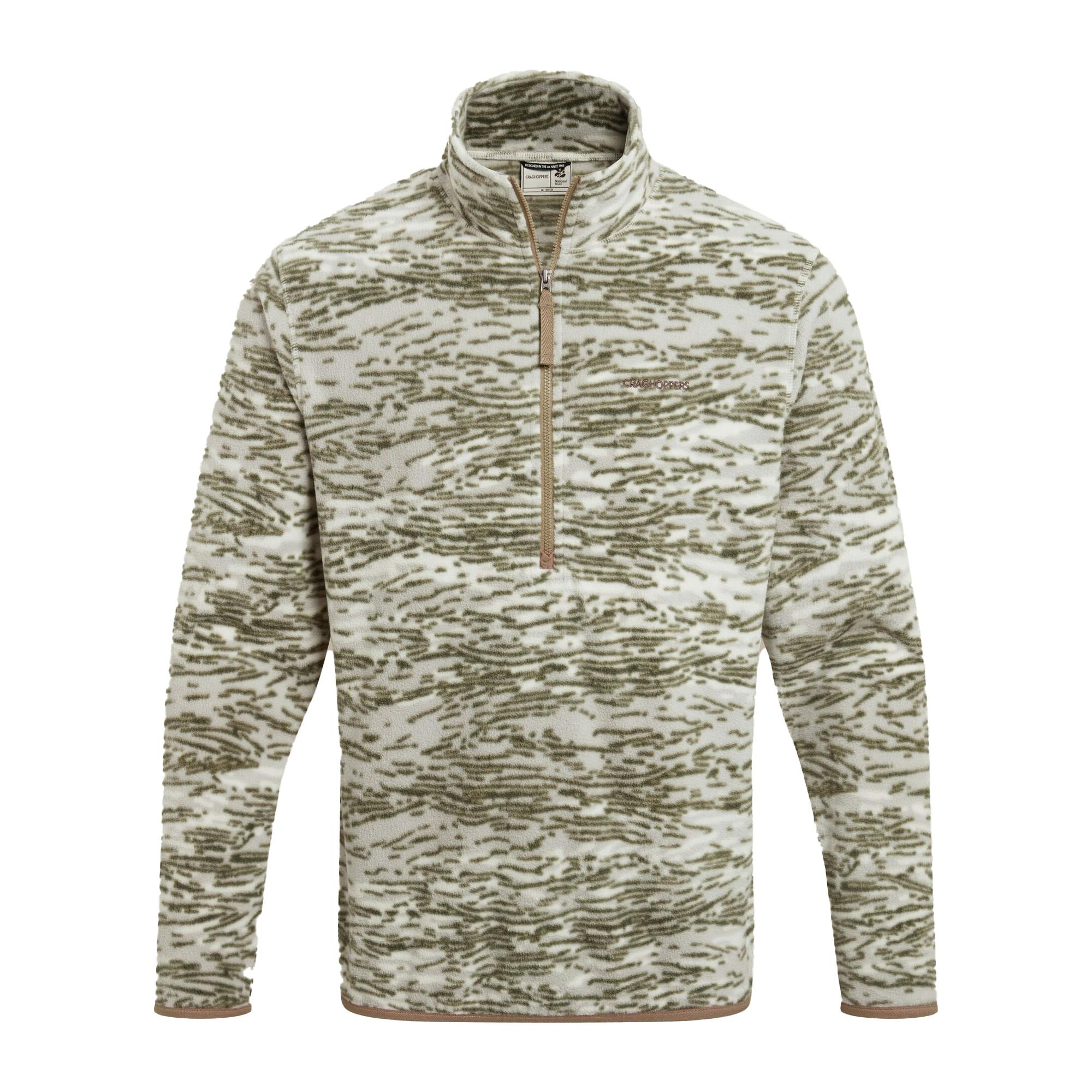 Craghoppers Men's National Trust Irt Print Fleece Top - Cardamom - Xl - Cardamom - 100% Recycled Polyester