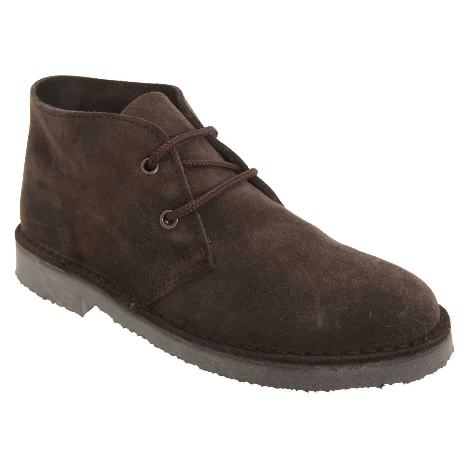 Roamers Unisex Dark/Brown Adults Real Suede Unlined Desert Boots - 14 Uk - 90% Suede Leather/10% Tpr