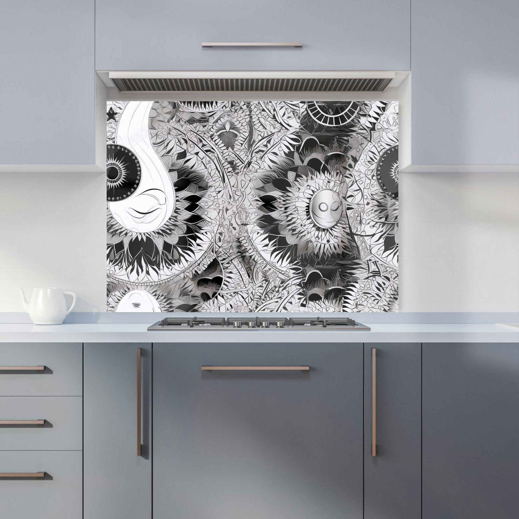 Warren Reed - Designer Abstract Moon And Sun Kitchen Splashback - W900mm X H650mm