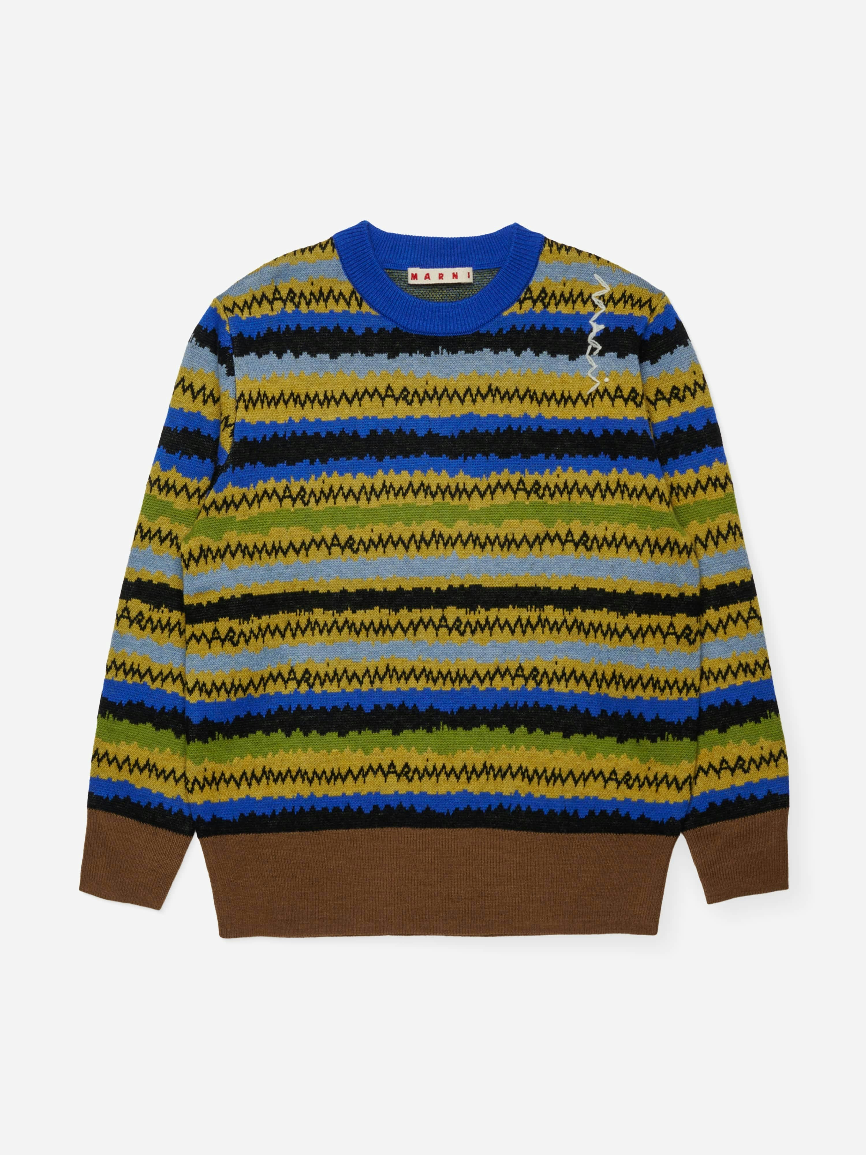 Marni Kids Boys Striped Wool Knit Jumper In Multicolour - Multicoloured - 4 Yrs
