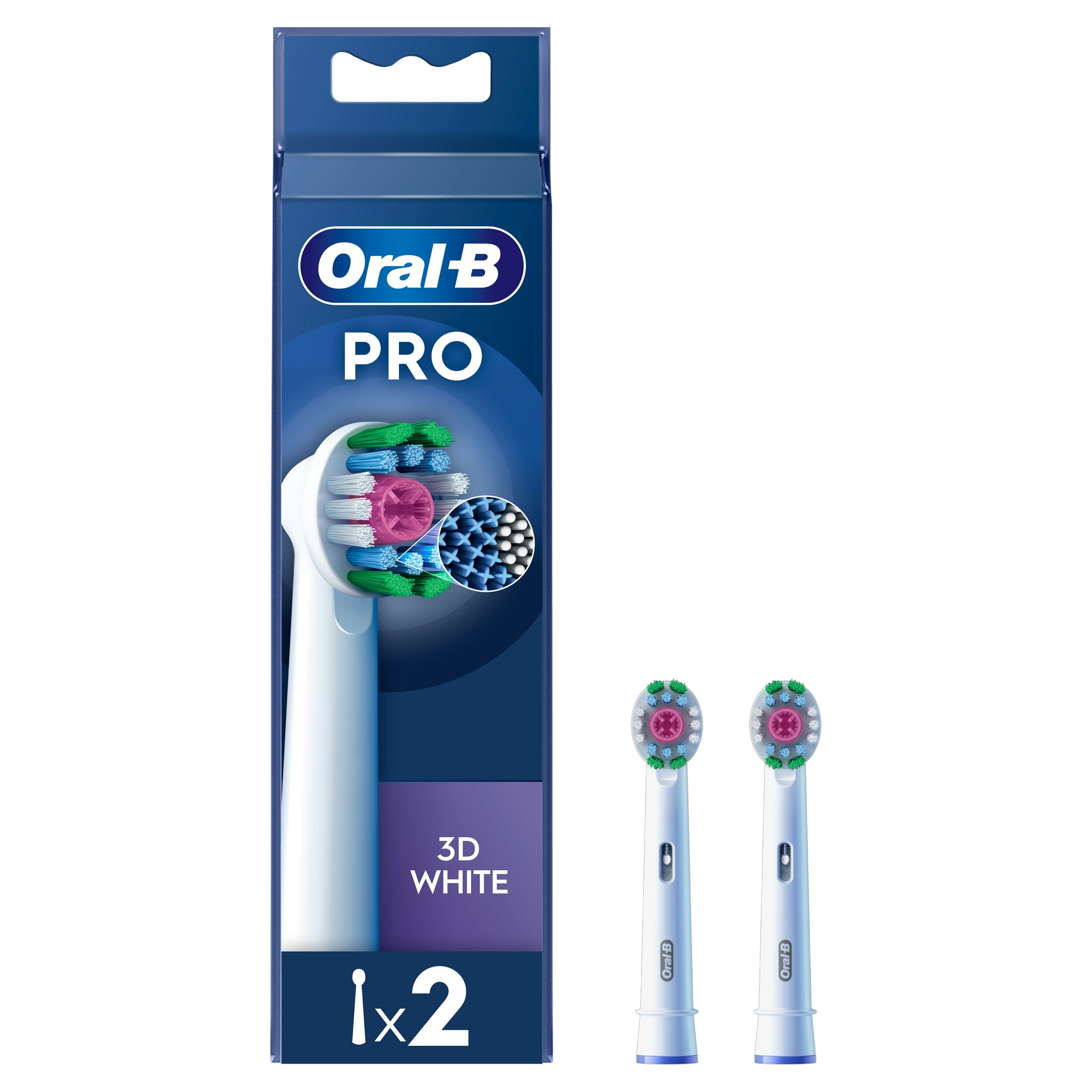 Oral-B White Pro 3D Toothbrush Heads, 2 Pack