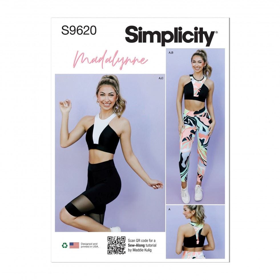 Simplicity Women's Sewing Pattern 9620, Sportswear, Tops, Leggings, Shorts For Aa (Xs-S-M-L-Xl) - Intermediate - Bb (1Xl-2Xl-3Xl-4Xl-5Xl)