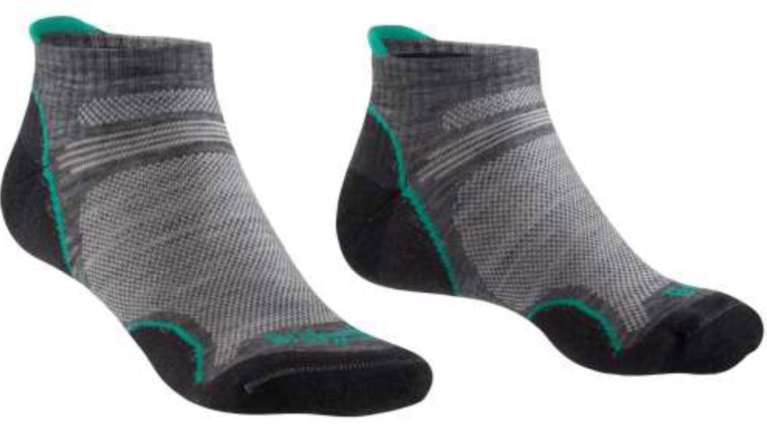 Bridgedale Women's Light/Grey/Blue Ultra T2 Merino Performance Hiking No-Show Socks {Br-710260} - Mid /Surf - Medium
