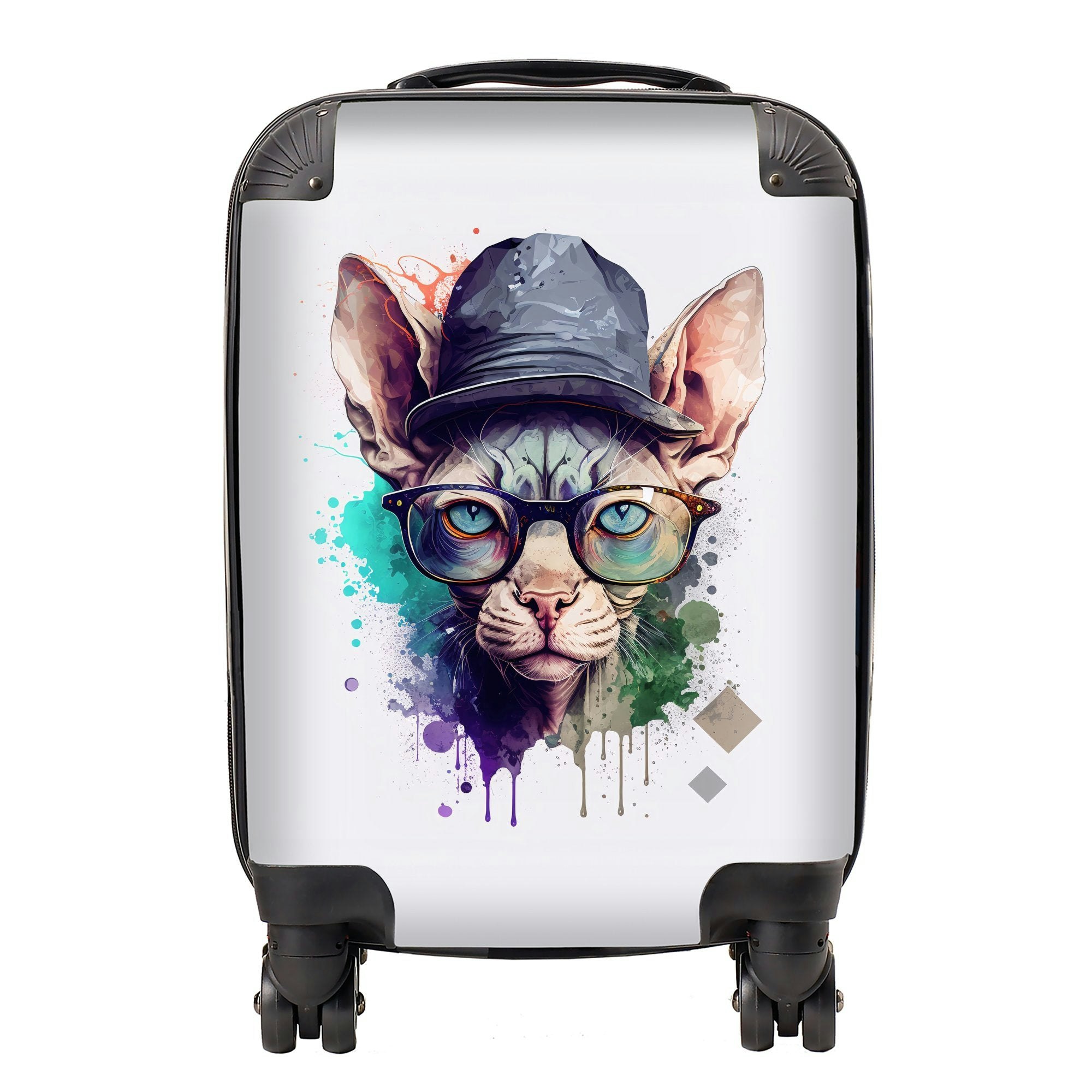 Warren Reed Sphynx Cat Face Glasses And Hat Splashart Suitcase - Small