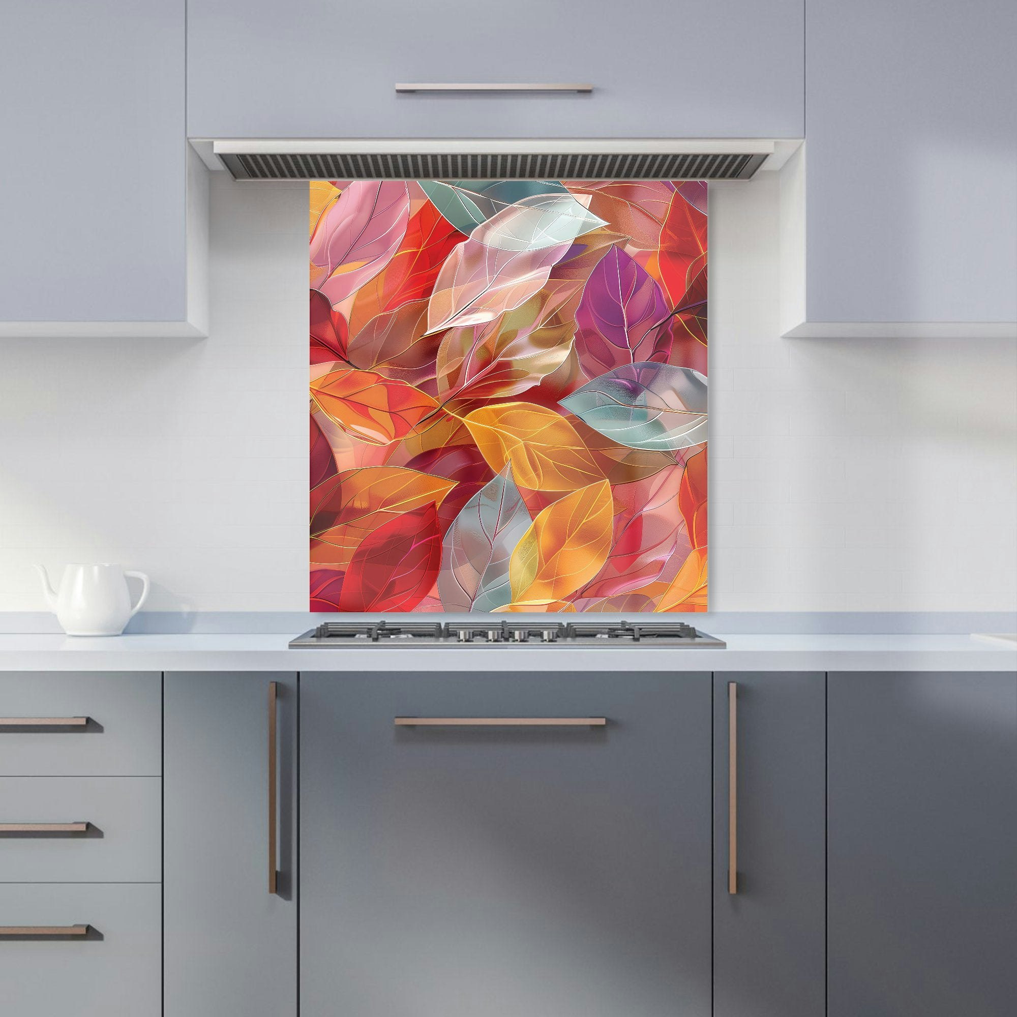 Warren Reed - Designer Kaleidoscope Of Autumn Leaves Kitchen Splashback - W600mm X H650mm