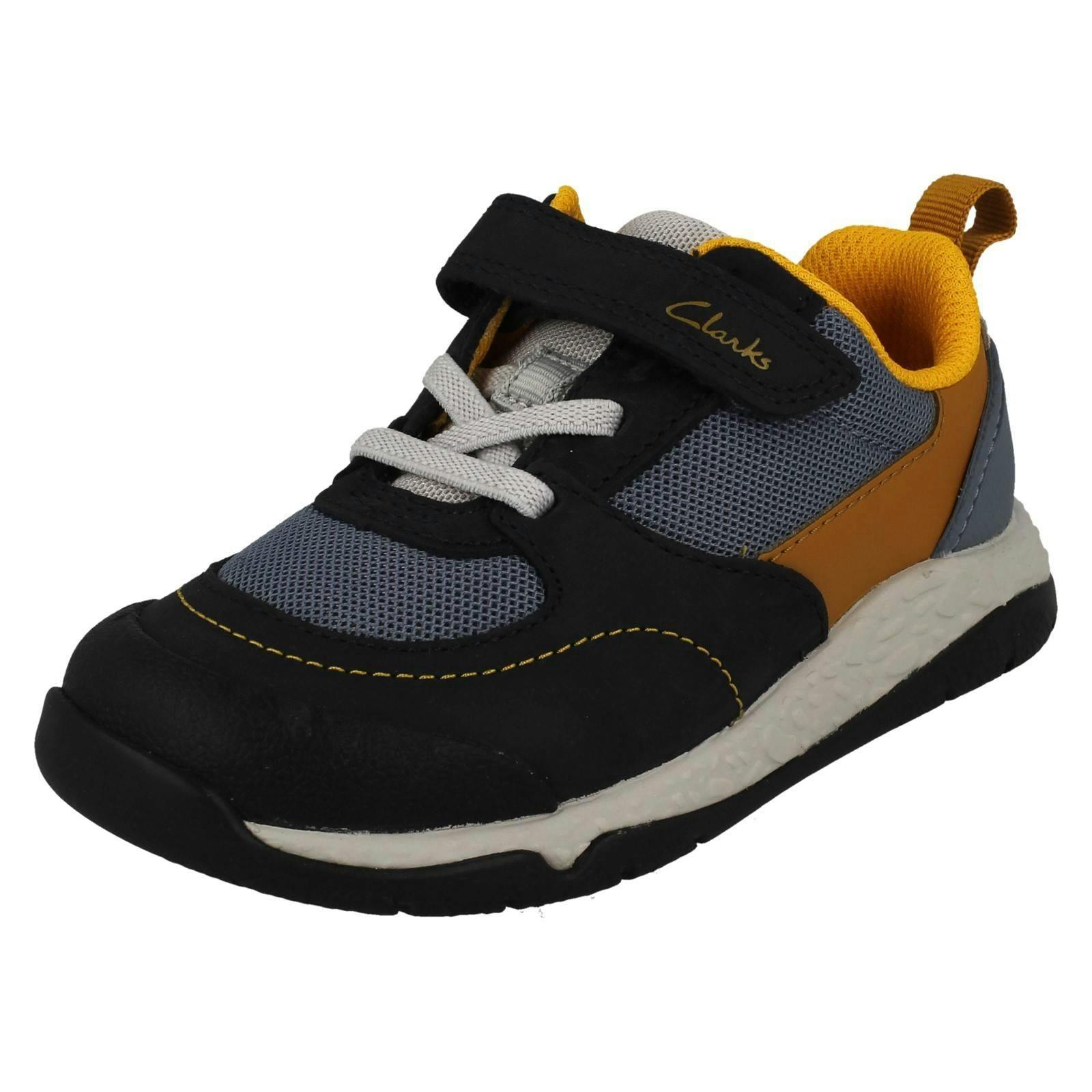 Clarks Childrens Casual Hook And Loop Fastening Trainers Steggy Stride - Navy Combi - Uk 7.5 Infant - G
