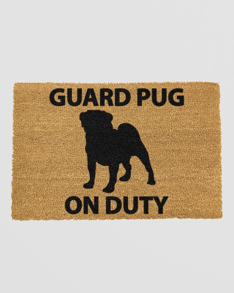 Artsy Doormats Light Guard Pug Doormat