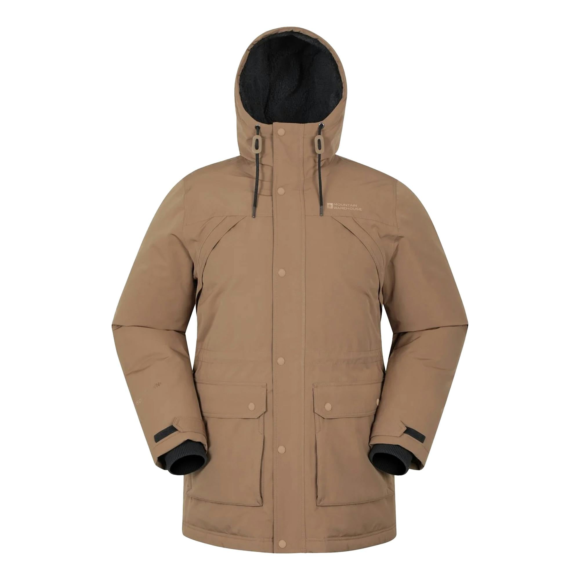 Mountain Warehouse Men's Grey Marlow Waterproof Parka - Tan - S - Tan - 100% Polyester
