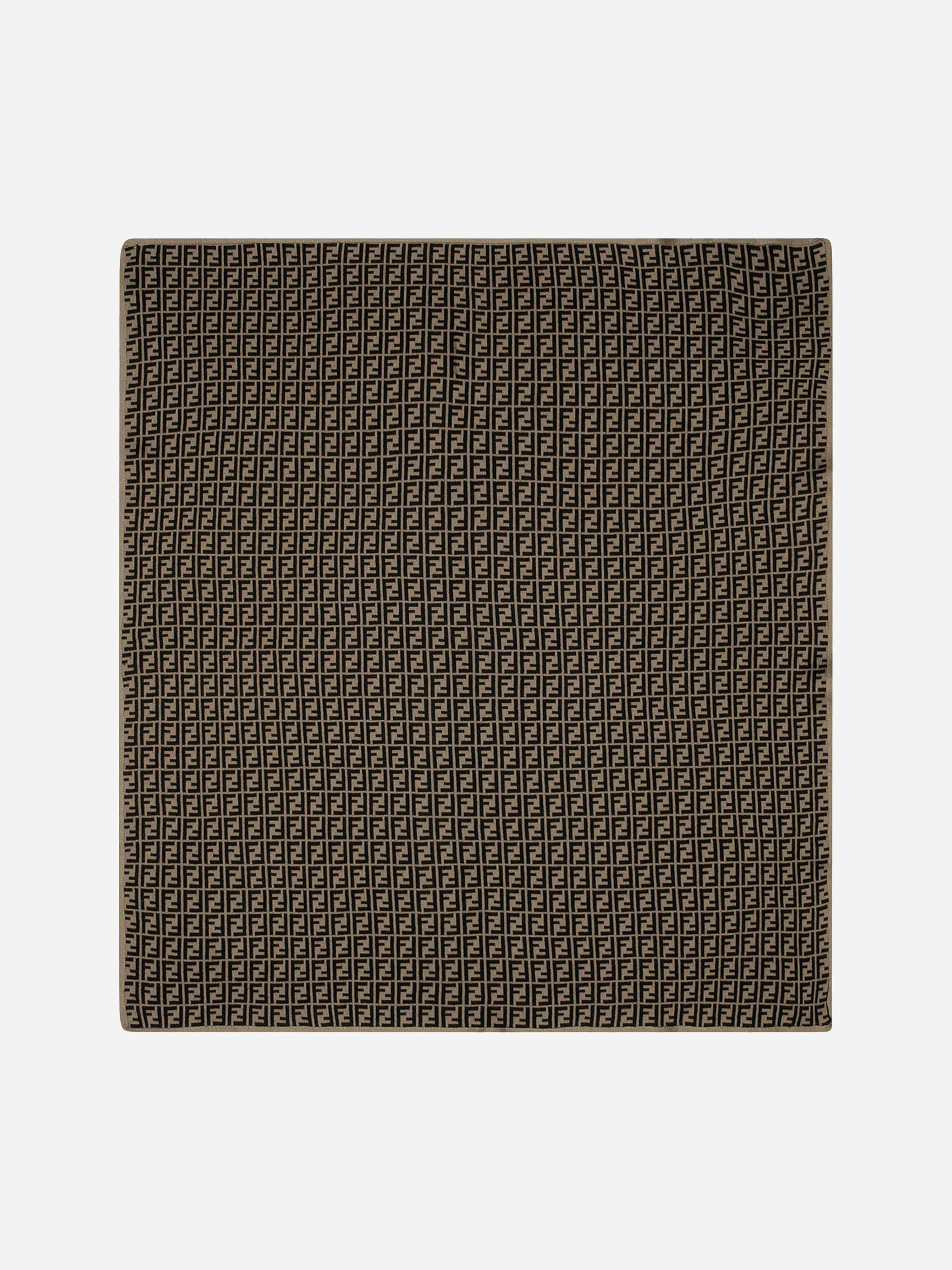 Fendi Kids Boys Brown Fendi Baby Cotton And Cashmere Blanket In (85Cm) - One Size