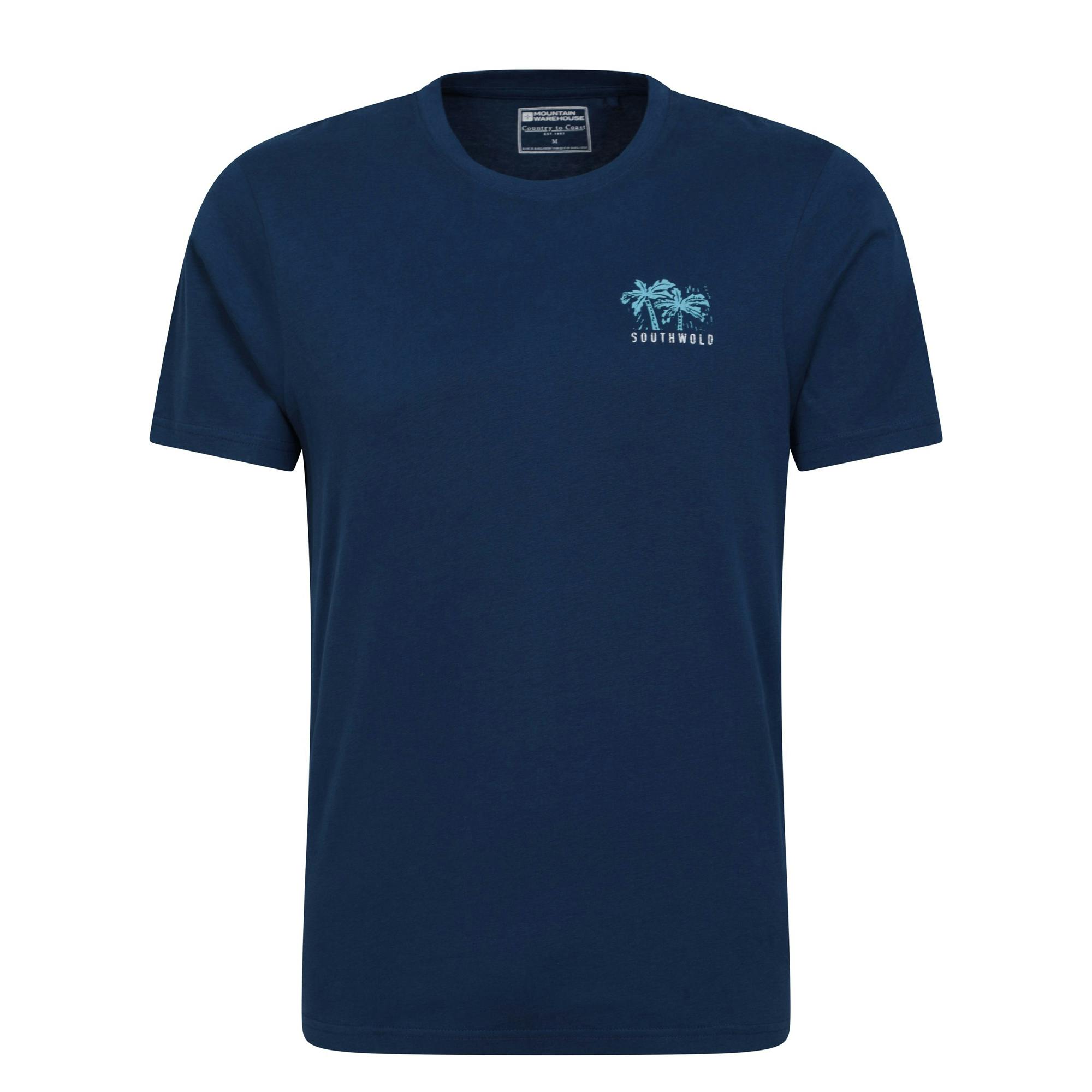 Mountain Warehouse Men's Dark/Blue Southwold Back Print Organic T-Shirt - M - 100% Organic Cotton