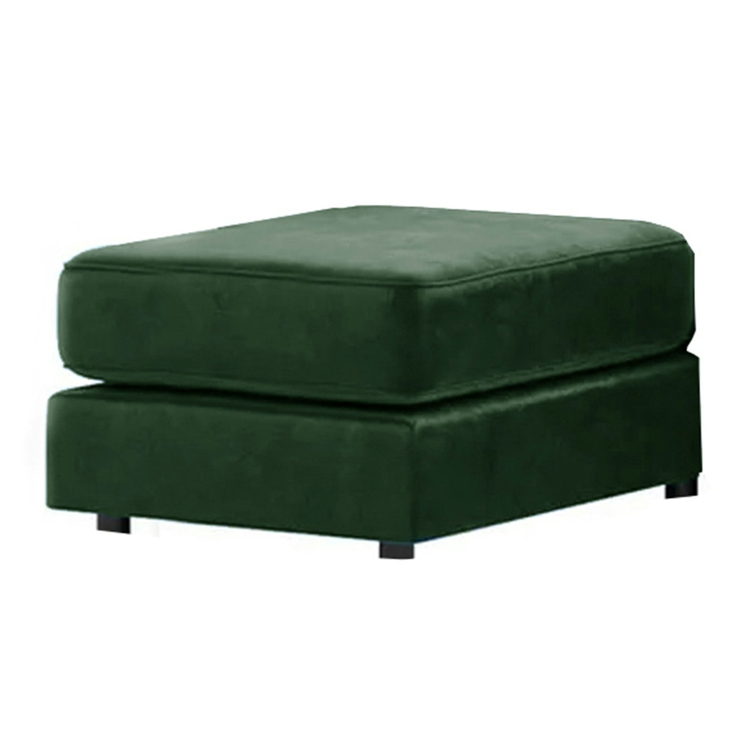 Furnishings For Less Green Brooklyn Full Foam Plush Velvet Footstool
