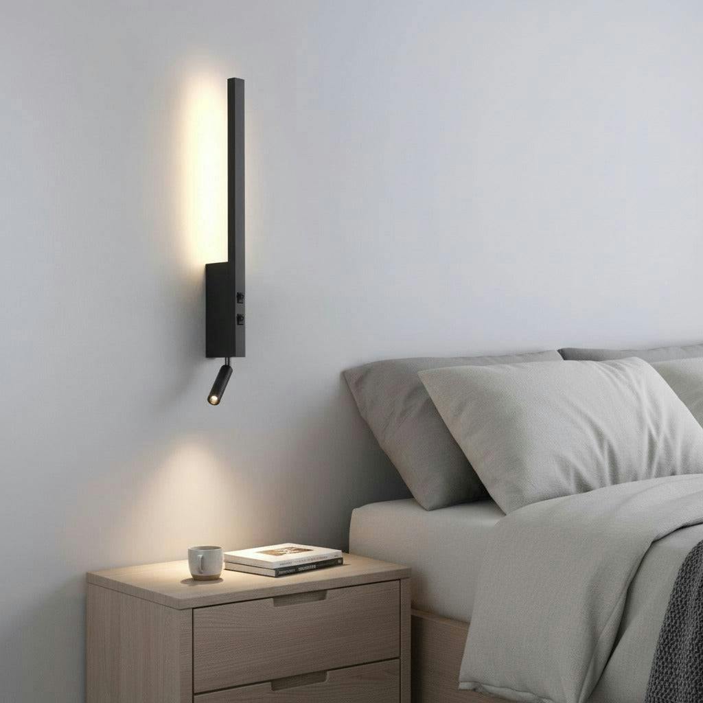 Rackhams Black/Light 5 Watt Led Bedside With Reading