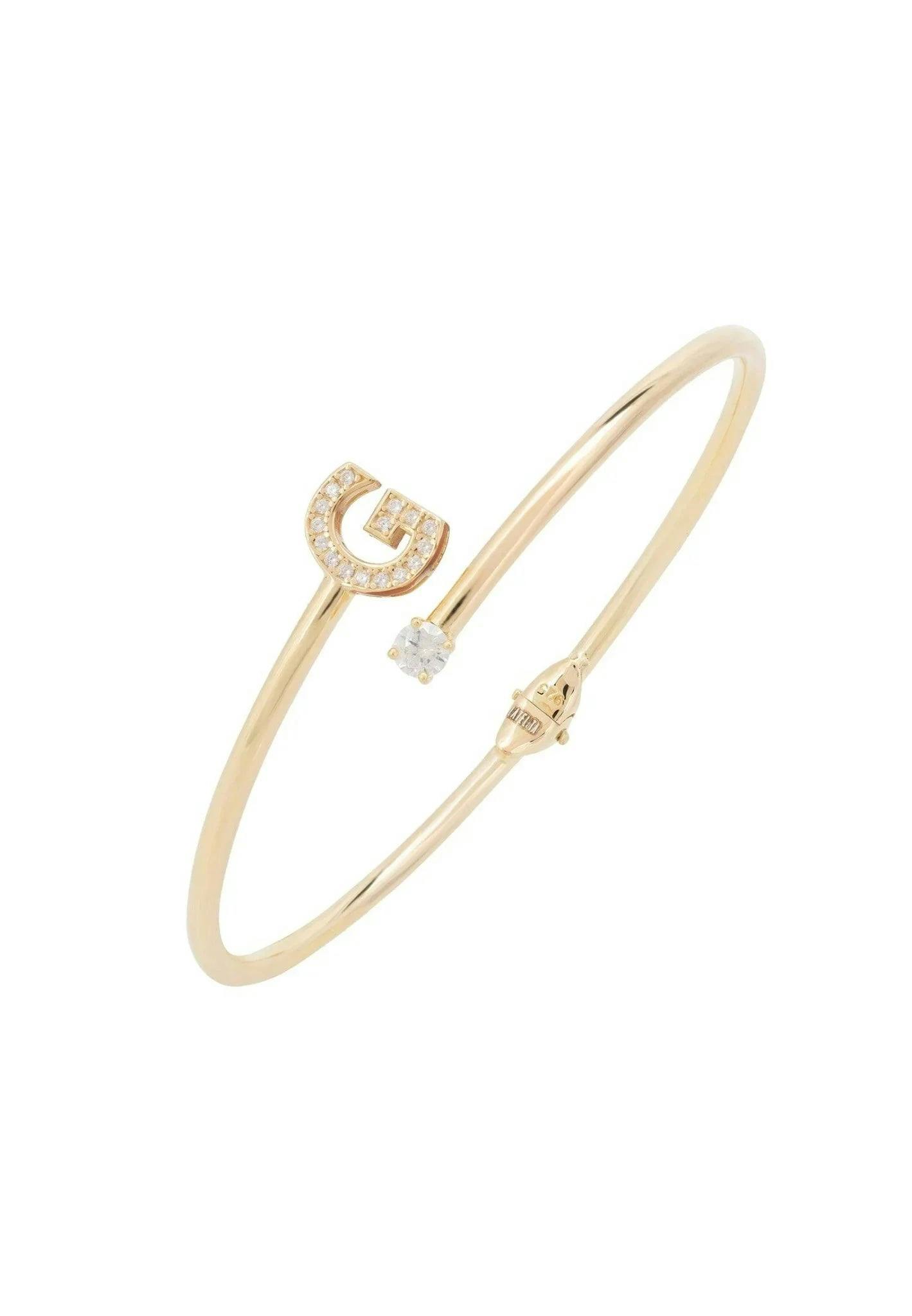 Latelita Gold Initial Bangle G