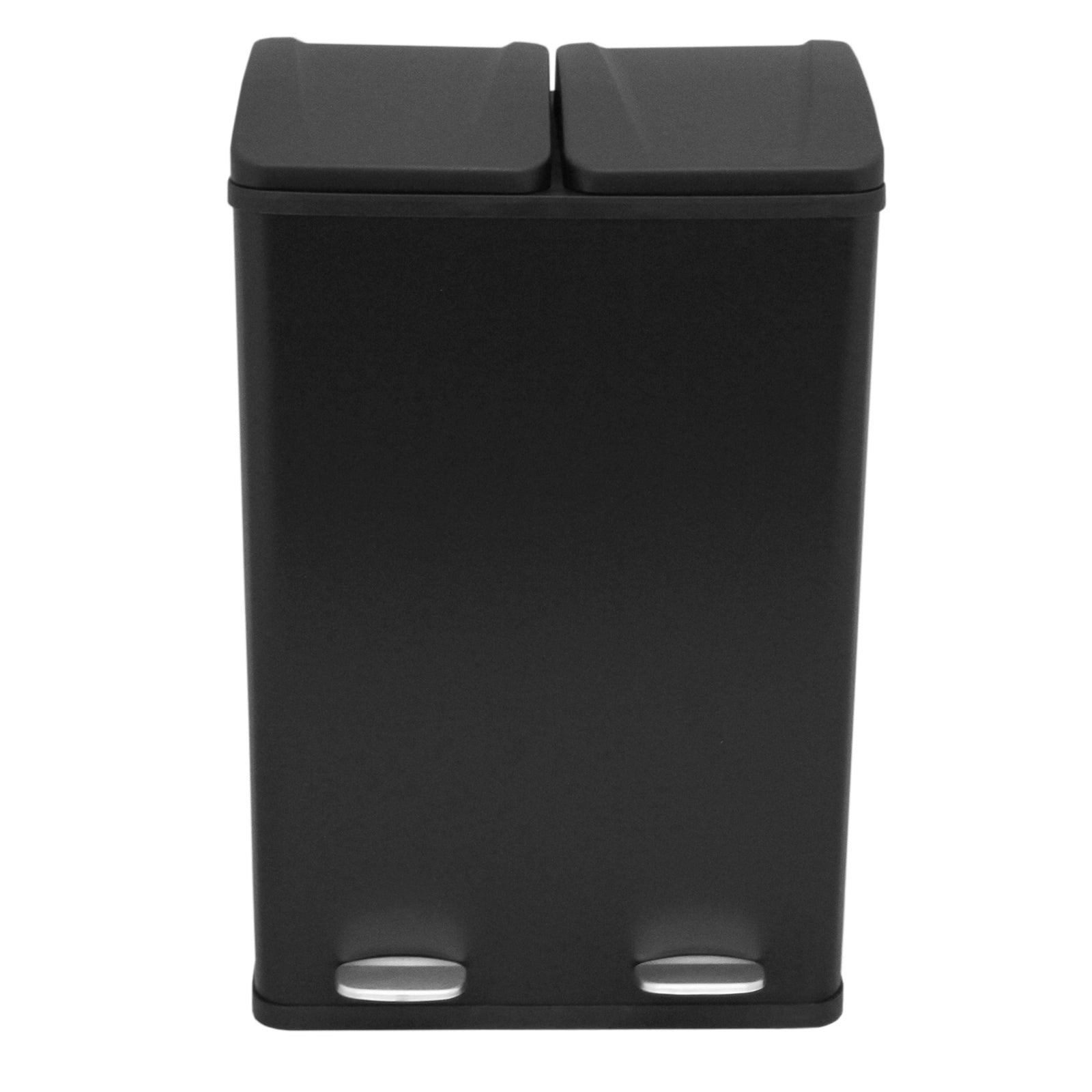 Rackhams Black 60L Dual-Compartment Kitchen Pedal Bin