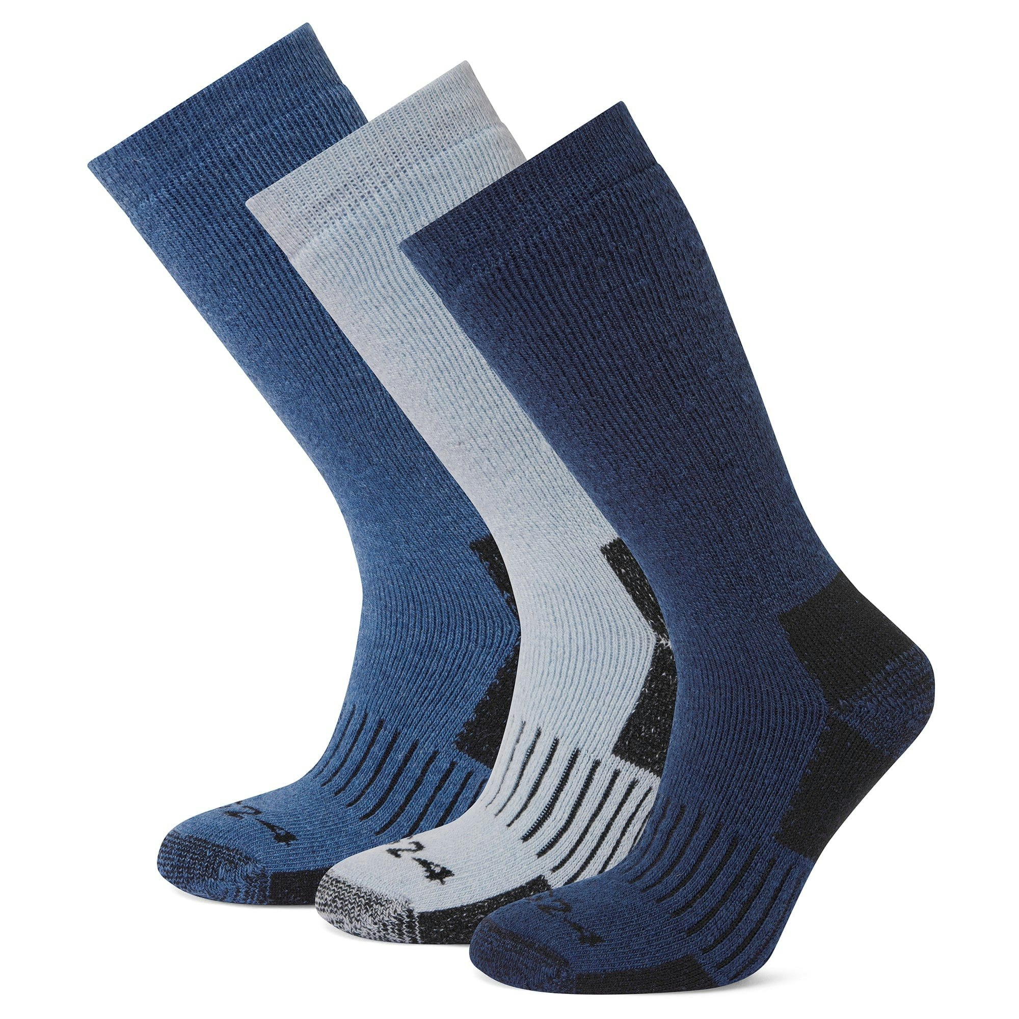 Tog24 Women's Blue Womens/Ladies Villach Trekking Socks (Pack Of 3) - Starry Night/Blueberry/Ice - - Starry Night/Blueberry/Ice - Size 3