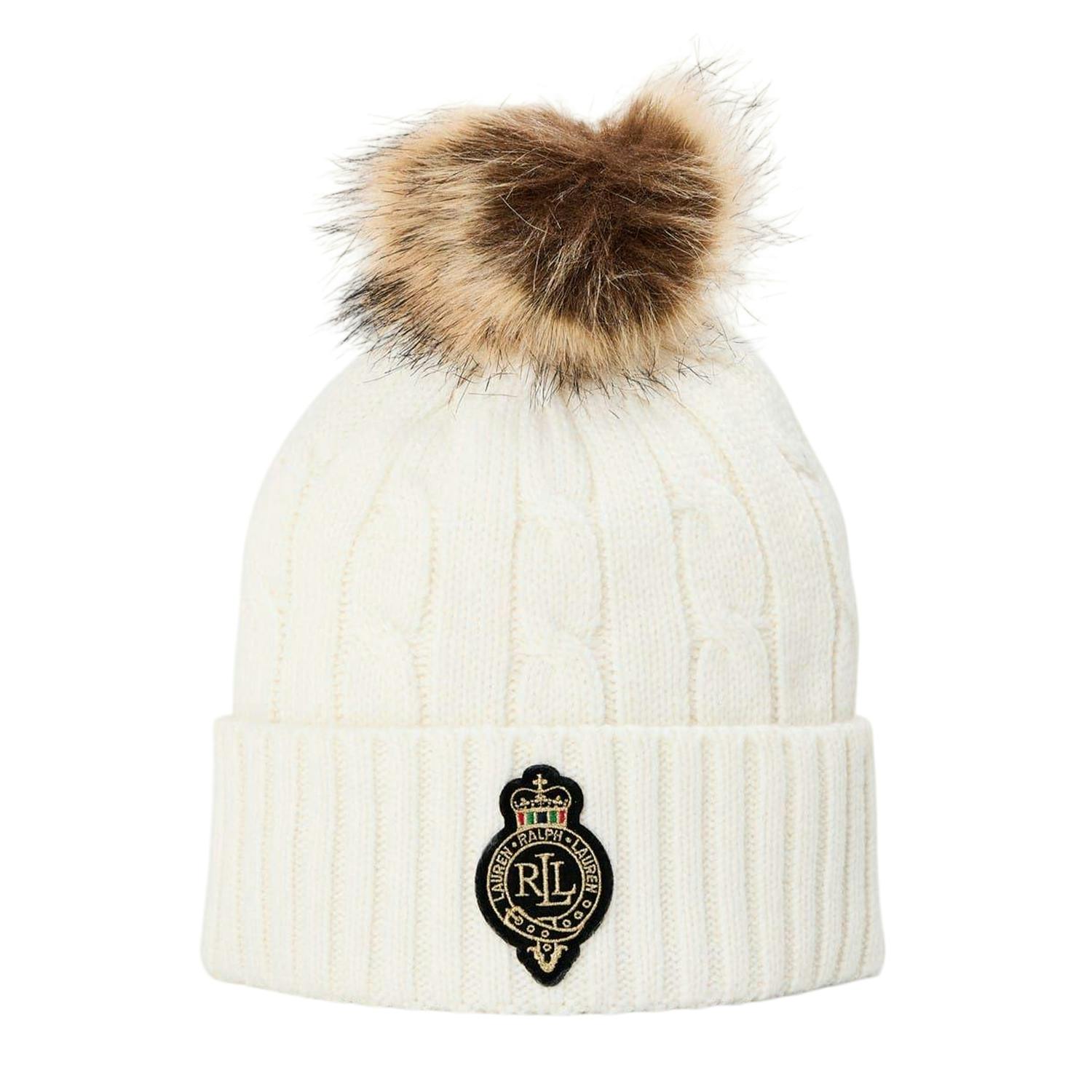 Ralph Lauren Women's Cream Polo Beanie - One Size