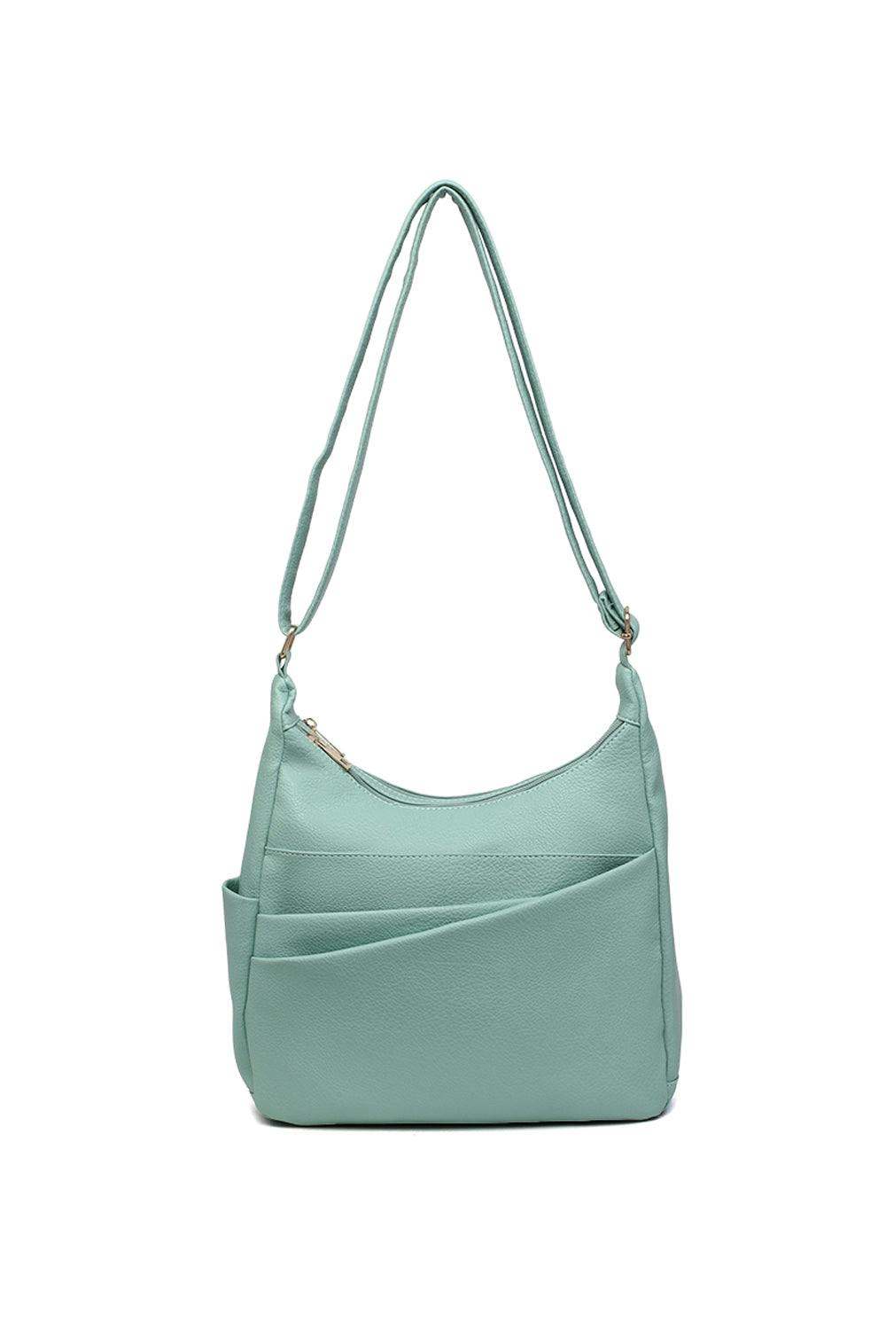 Pluspup Shoulder Bag With Multiple Compartments And Zipper Closure - Aqua