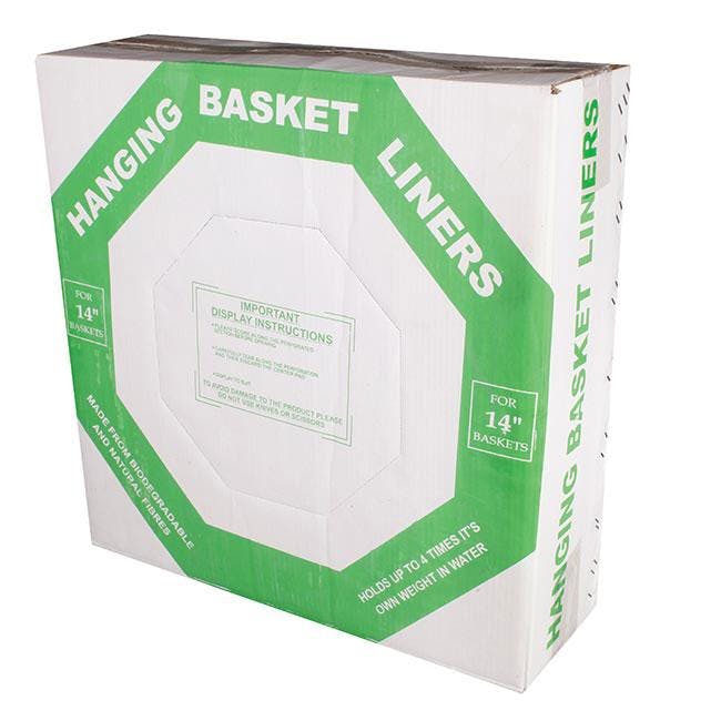 Leecroft Hanging Basket Moss Fibre Liner 14'' Box Of 50 - One Colour - One Size - One Colour