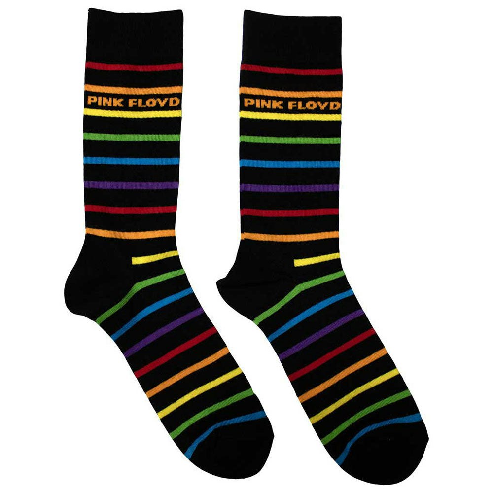 Paradiso Clothing Unisex Pink Floyd Prism Stripes Band Logo Ankle Socks