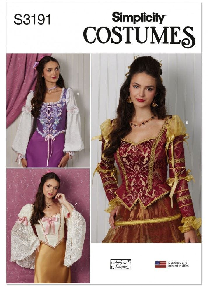 Simplicity Women's Sewing Pattern 3191, Costumes, Corsets For K5 (8-10-12-14-16) - Intermediate - K5 (8-10-12-14-16)
