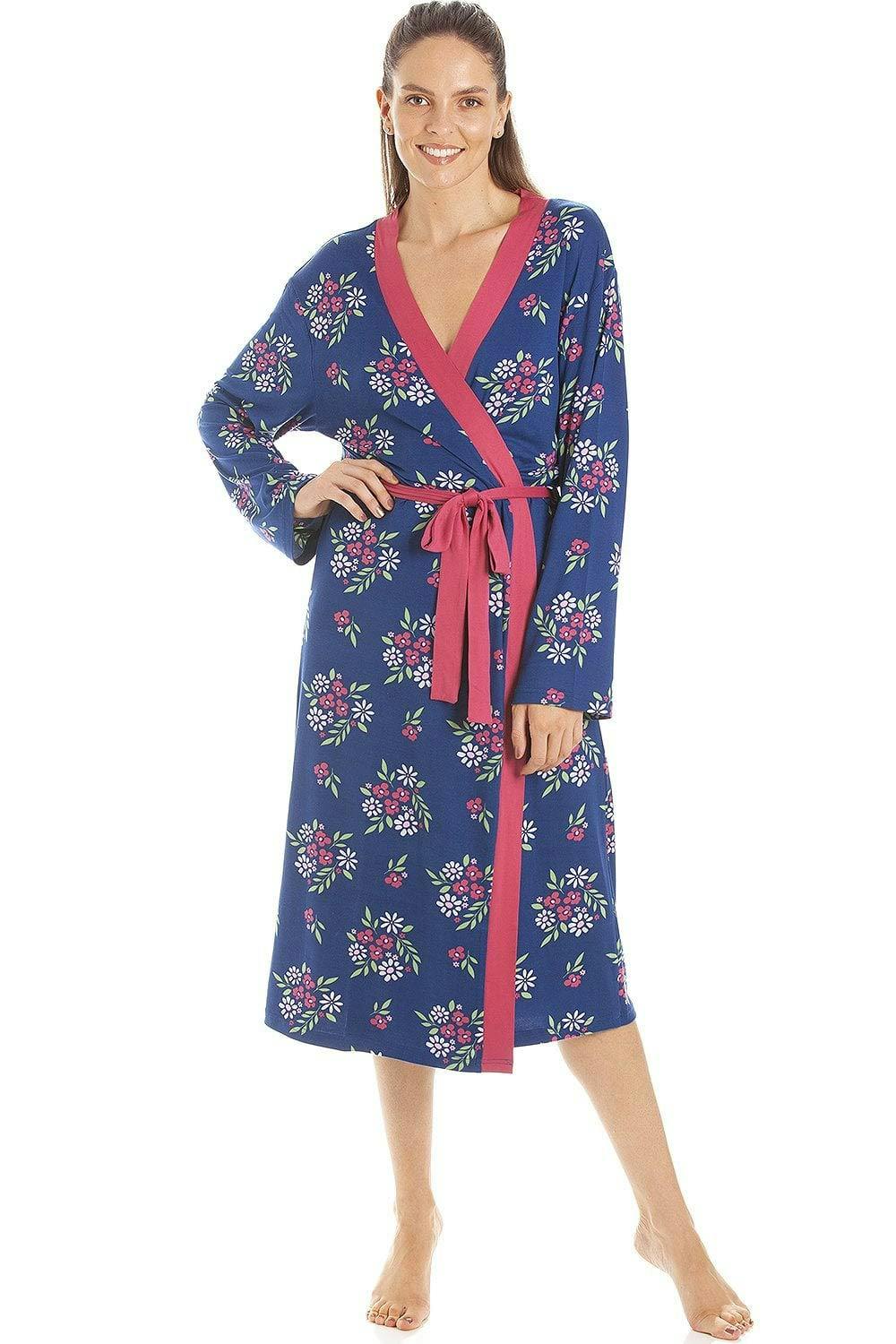 Camille Women's Floral Print Spandex Knee Length Wraps - Raspberry - 14-16