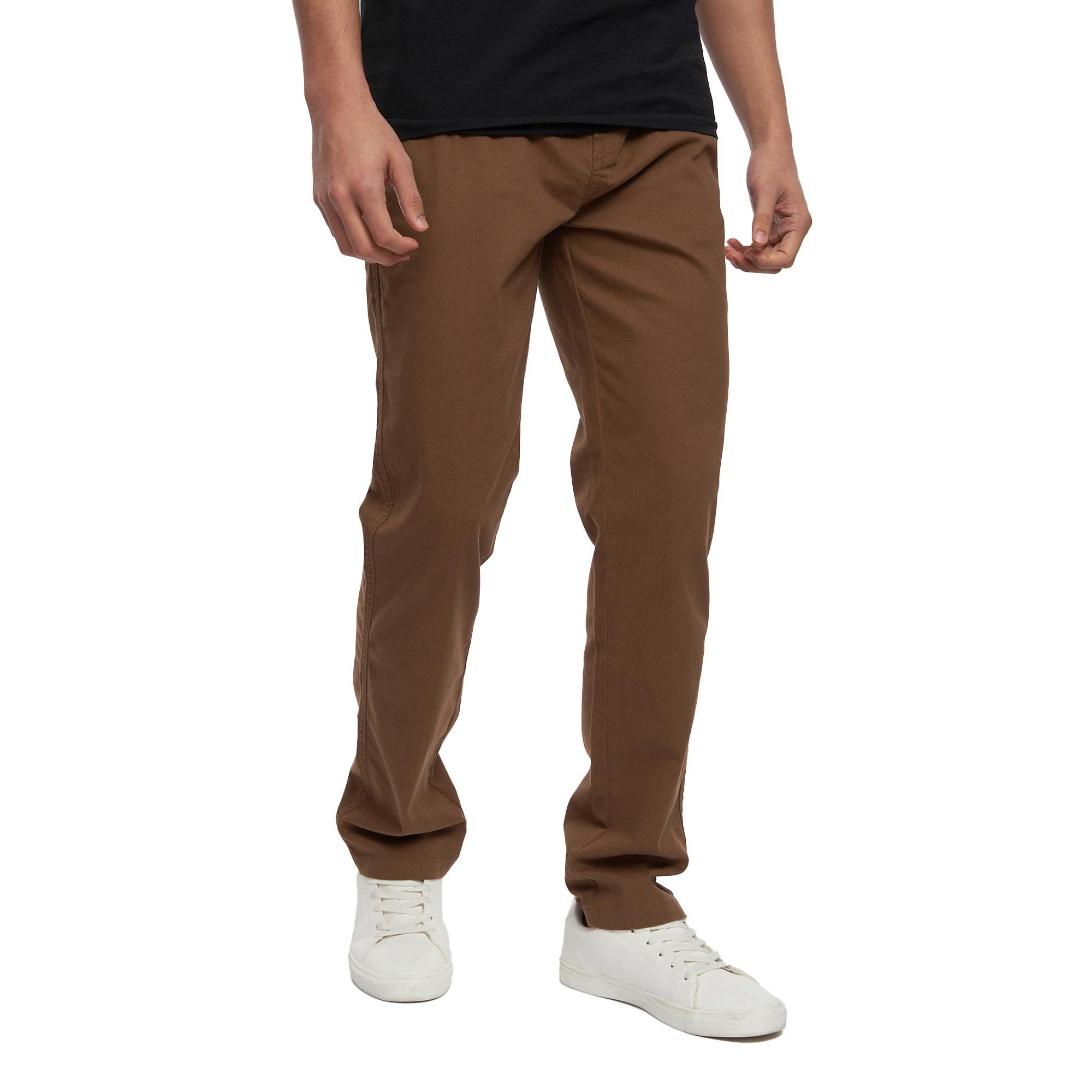Crosshatch Men's Roysden Chinos - Cinnamon - 32L - Cinnamon - 98% Polyester/2% Elastane