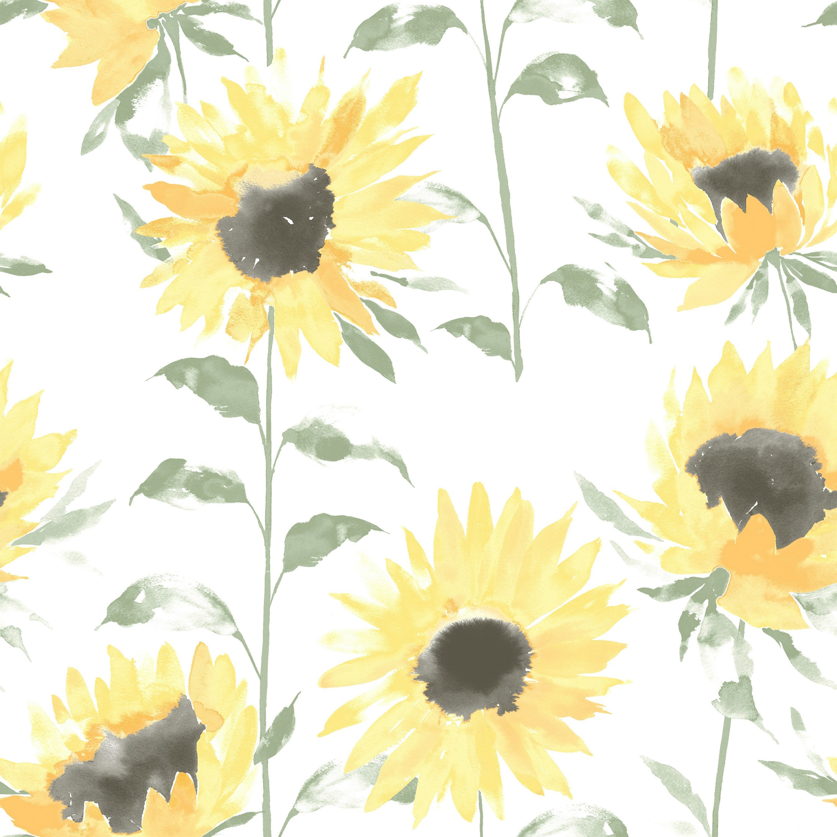 Catherine Lansfield Yellow Painted Sunflowers Wallpaper