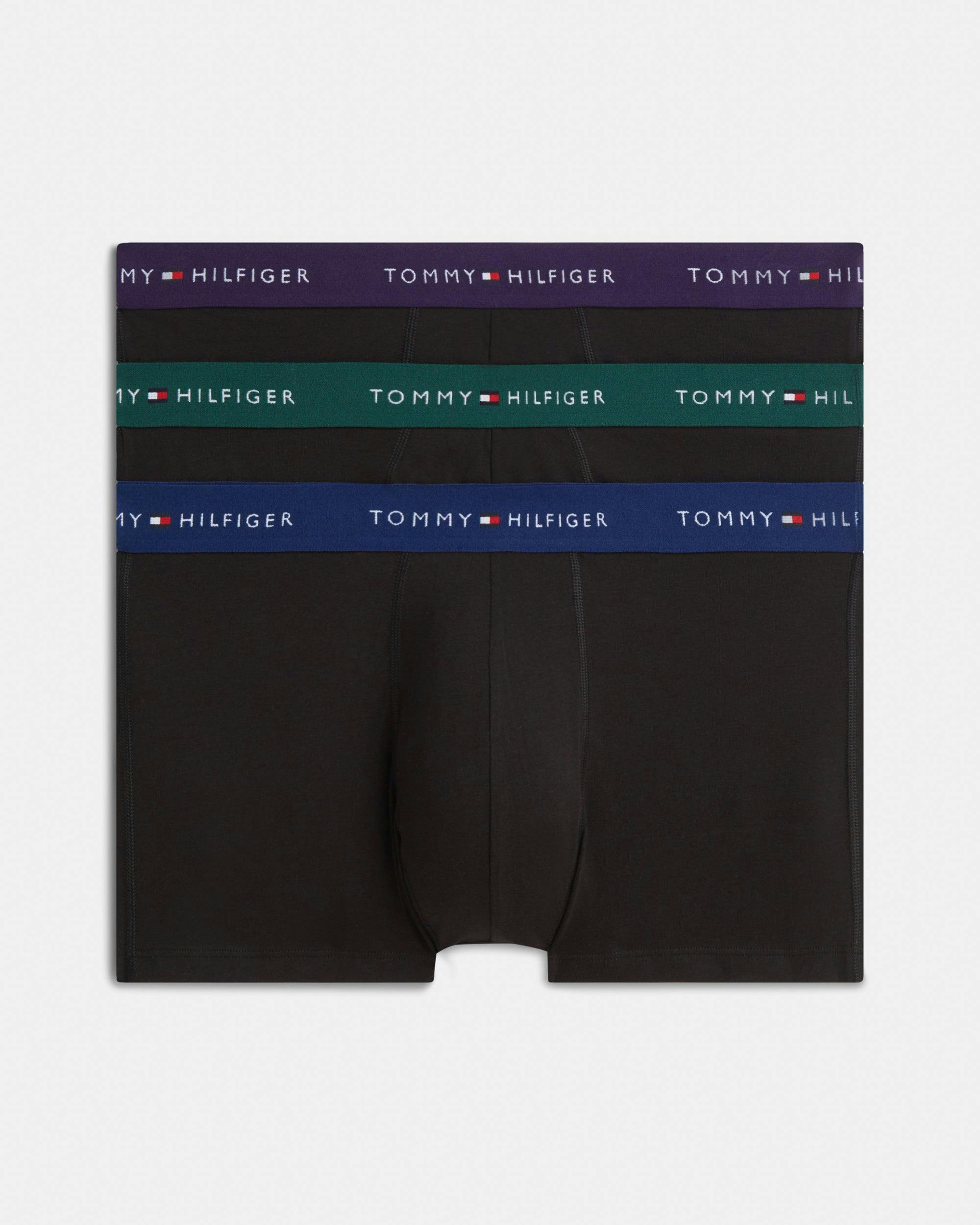 Tommy Hilfiger Men's Multicolor 3 Pack Trunks Purple/Green/Navy | Size: Large - Image 3