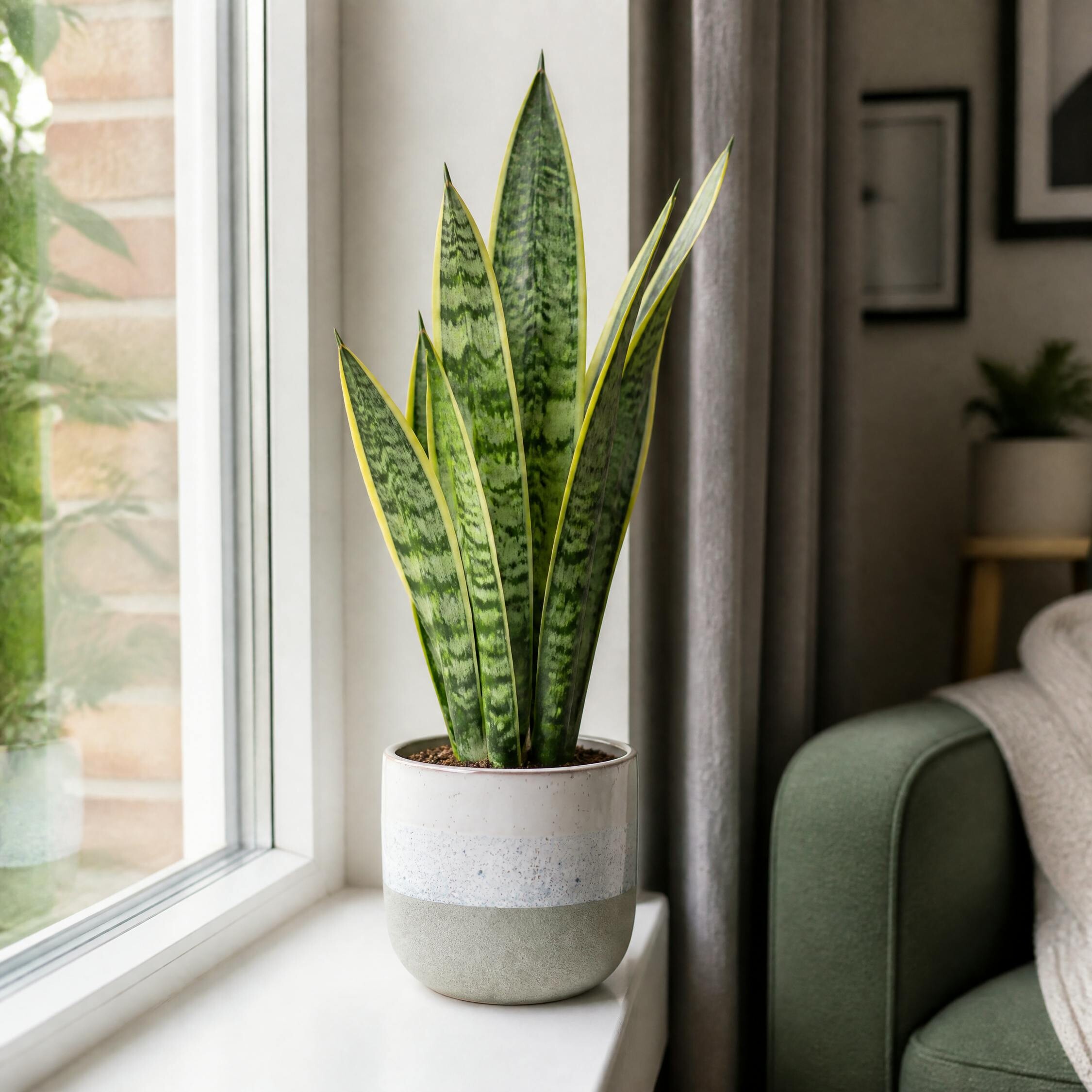 Plants By Post Sansevieria Superba Snake Plant A - Grey Stoneware - Image 2