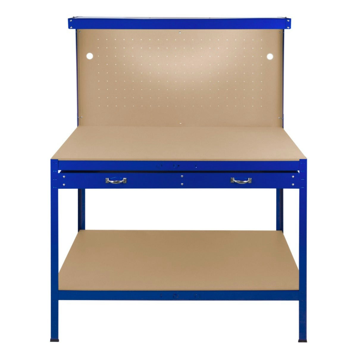 Rackhams Light/Blue Workbench With Pegboard, Drawer & –