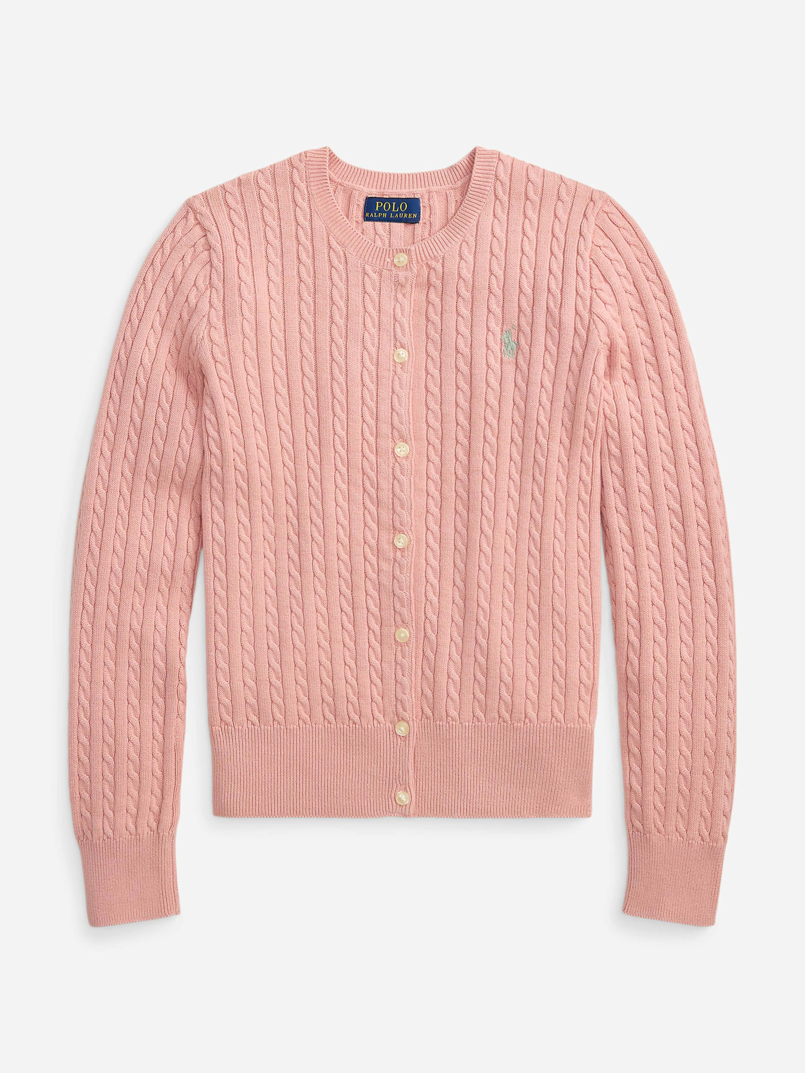 Ralph Lauren Kids Girls Pink Ralph Lauren Cable Knit Cardigan In - 6 Yrs