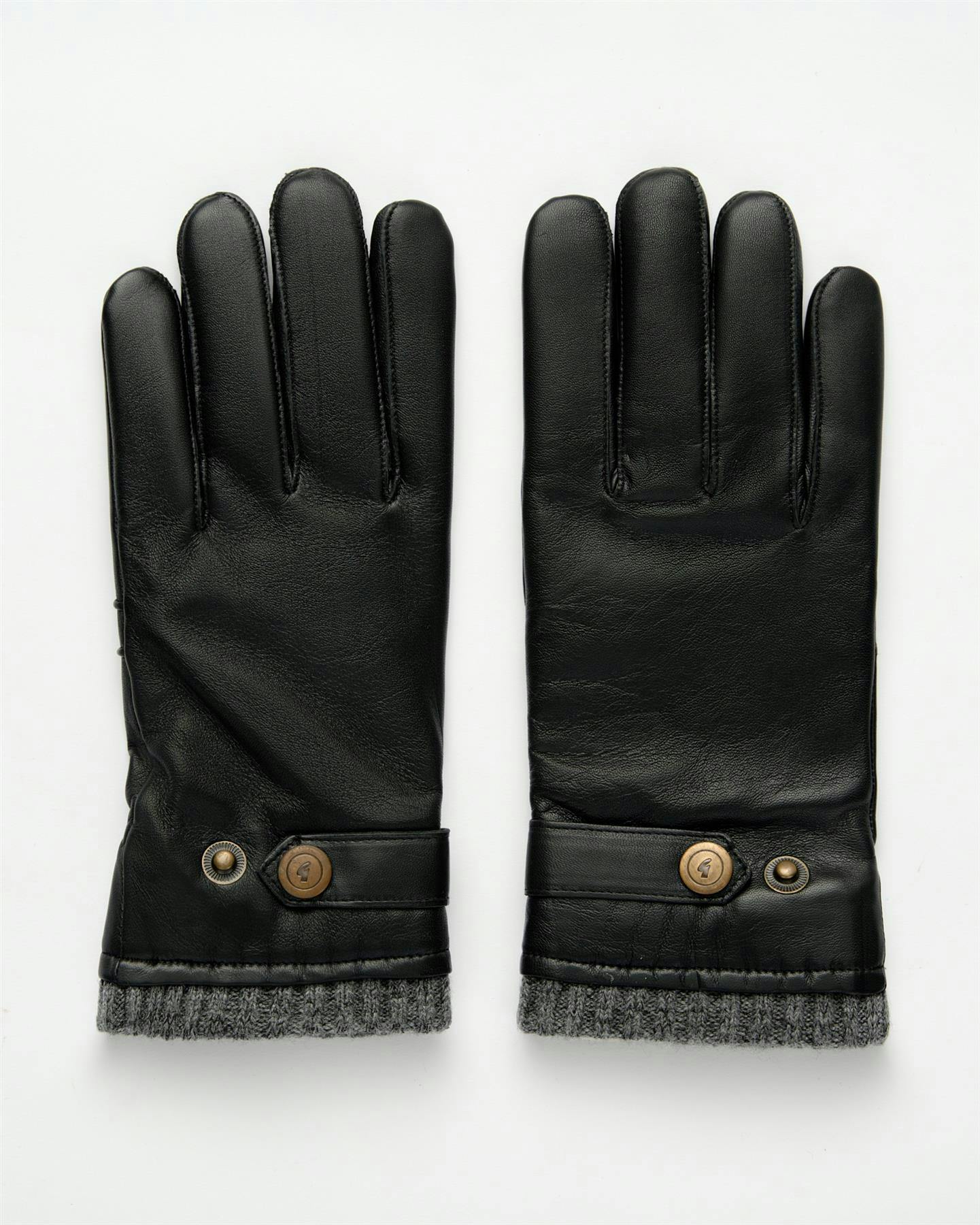 Gabicci Black Agabg02 Knitted Cuff Glove - S/M
