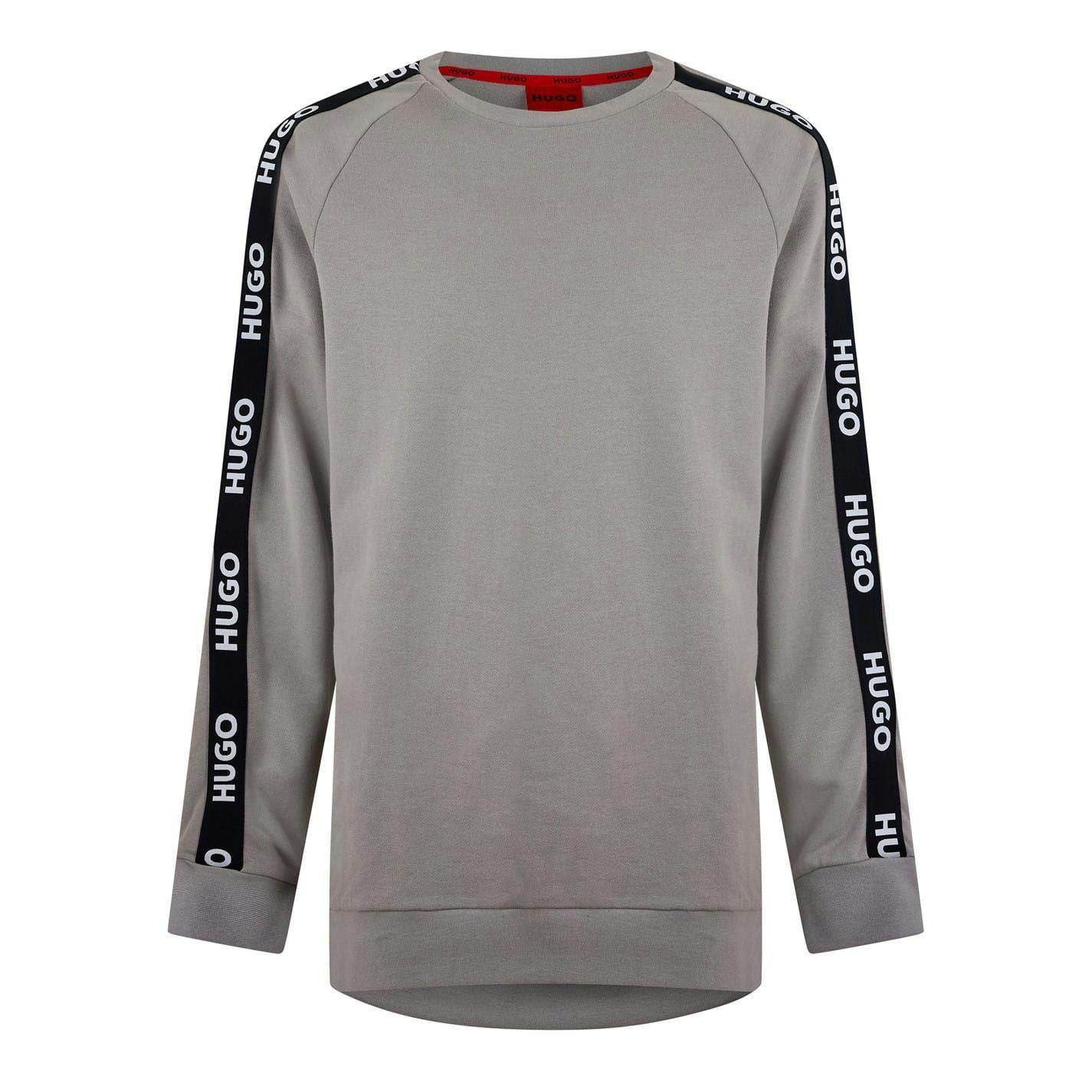 Hugo Men's Grey Sporty Logo Lounge Sweatshirt - Pastel - S - Pastel - 100% Cotton